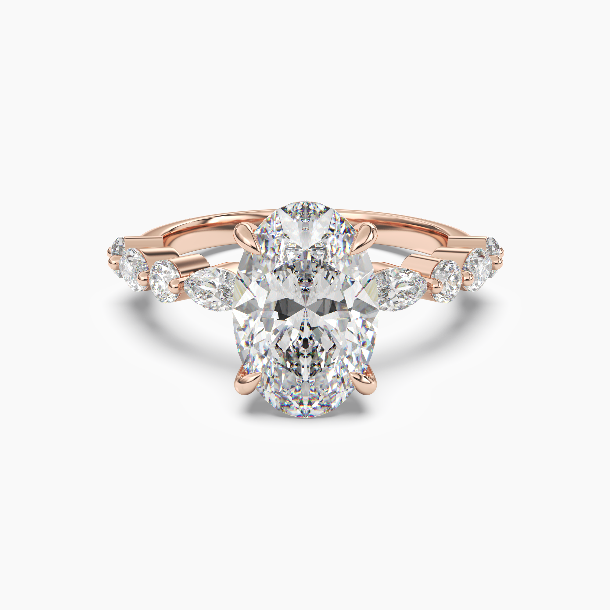 Celeste 2.5 Carat Oval Cut Pave Lab Grown Diamond Ring in 10K Rose Gold