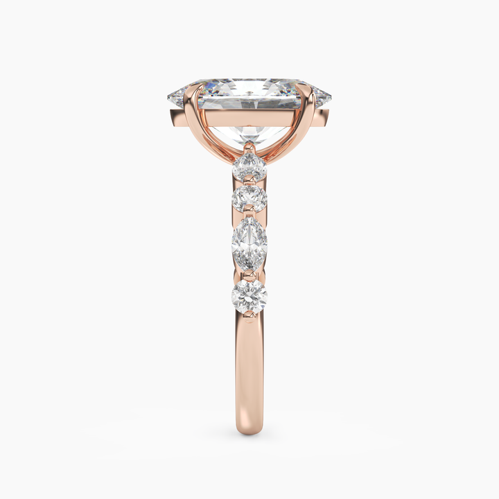Celeste 1.5 Carat Oval Cut Pave Lab Grown Diamond Ring in 14K Yellow Gold - View 9