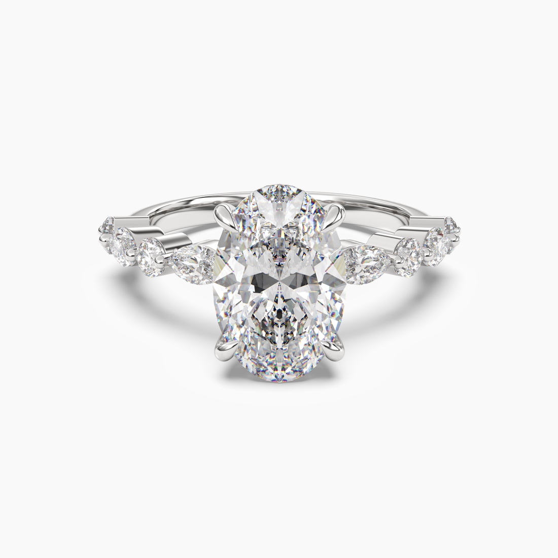 Celeste 2.5 Carat Oval Cut Pave Lab Grown Diamond Ring in 14K White Gold