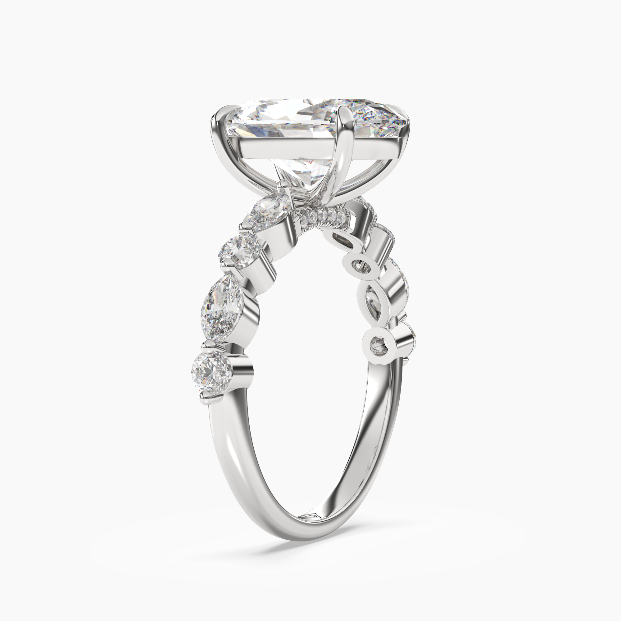 Celeste 1.5 Carat Oval Cut Pave Lab Grown Diamond Ring in 14K Yellow Gold - View 5