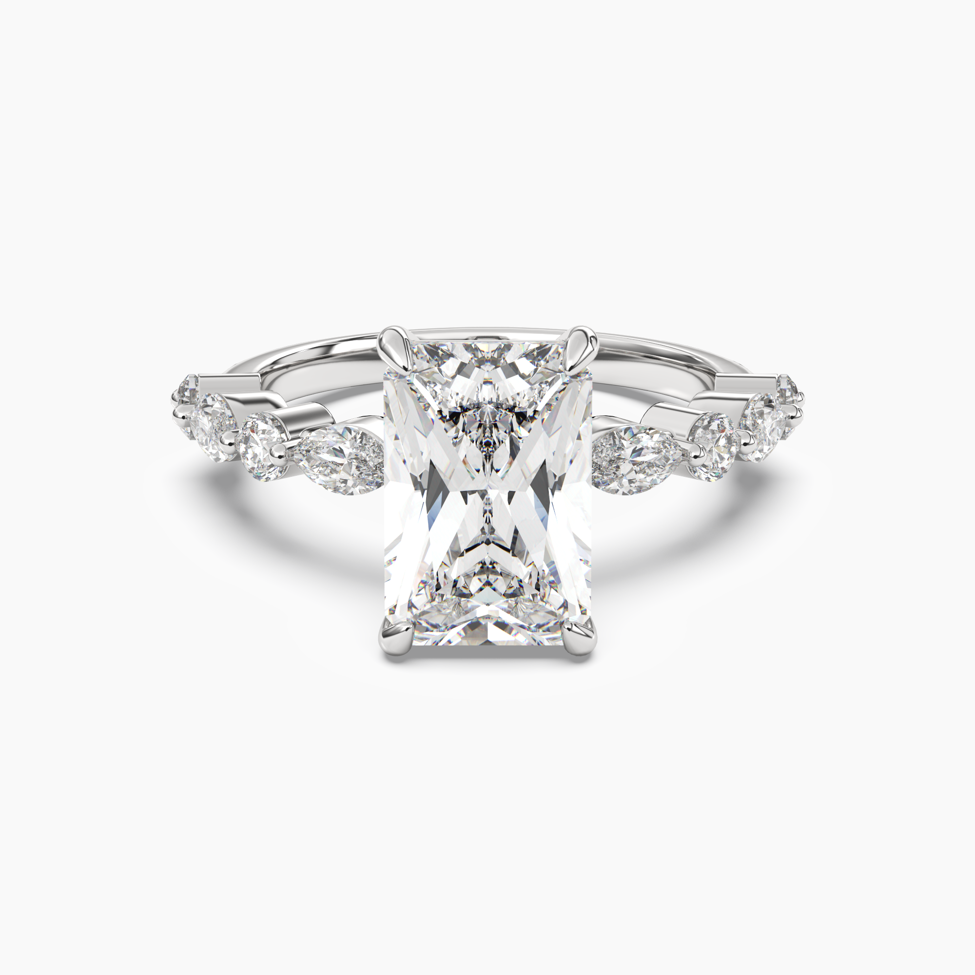 Celeste 1.5 Carat Radiant Cut Hidden Halo Lab Grown Diamond Ring in 14K White Gold