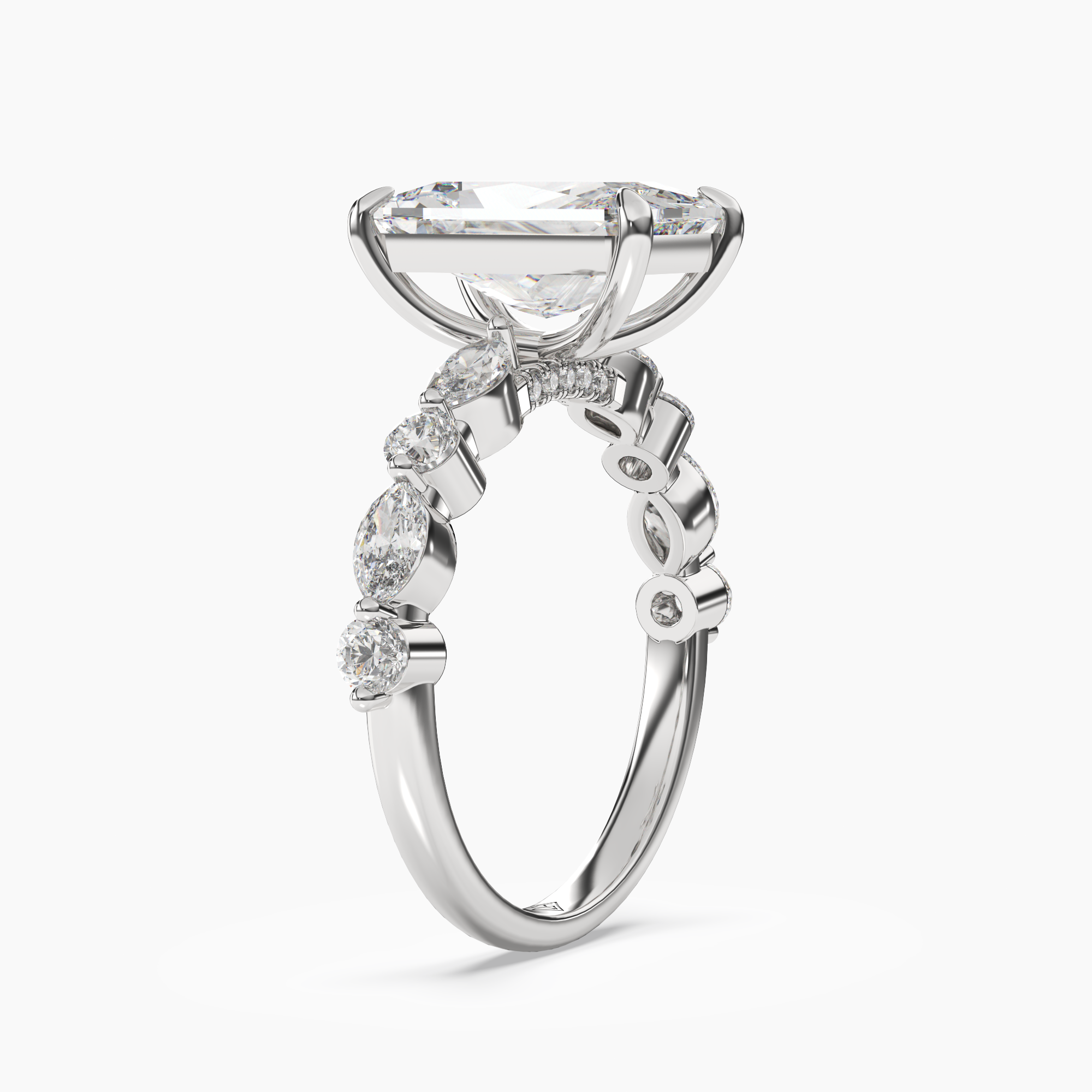 Celeste 2.5 Carat Radiant Cut Hidden Halo Lab Grown Diamond Ring in 10K Rose Gold - View 5