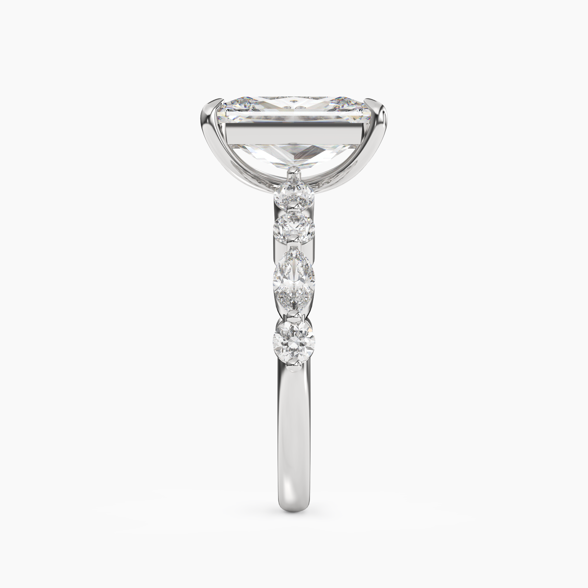 Celeste 3 Carat Radiant Cut Hidden Halo Lab Grown Diamond Ring in 18K Rose Gold - View 6