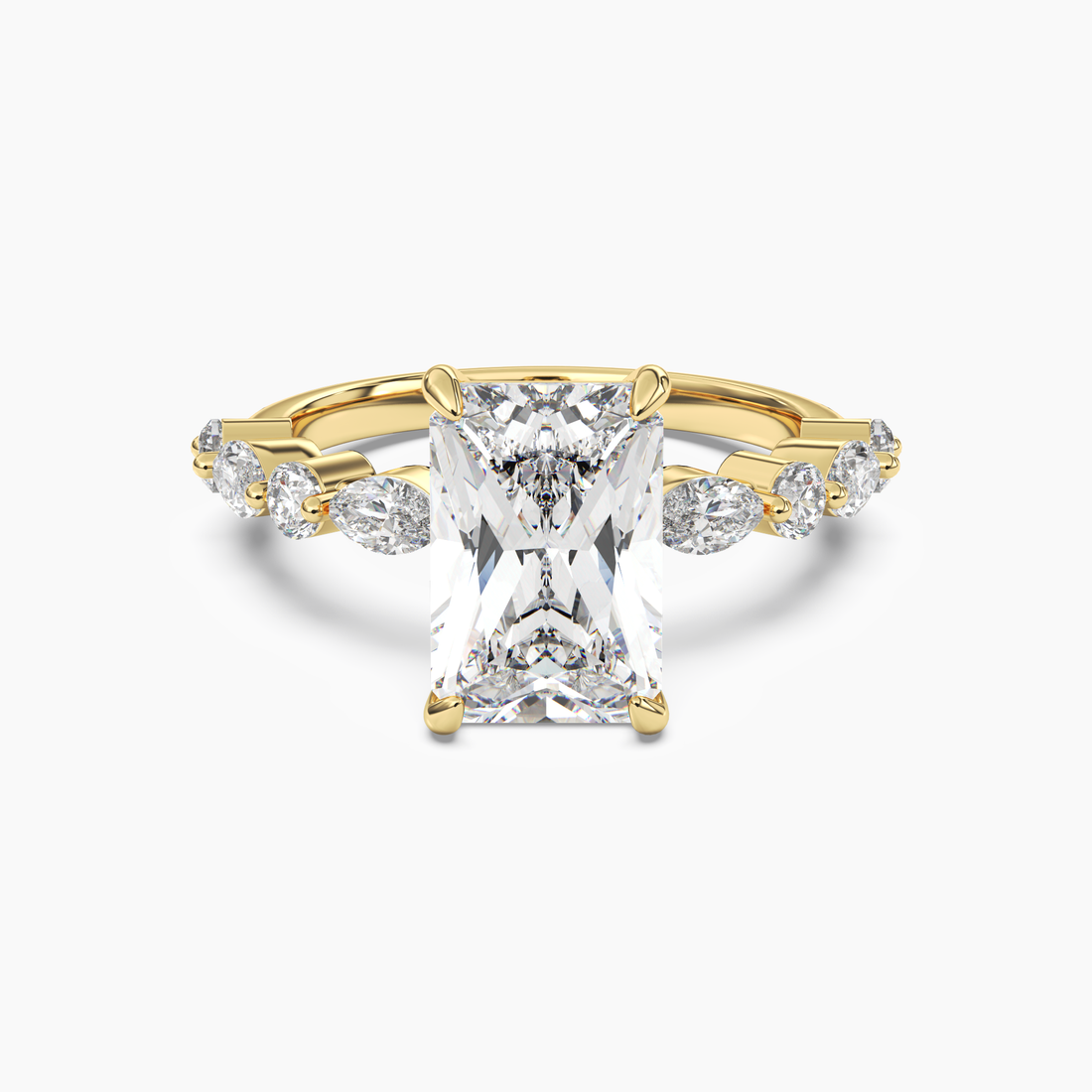 Celeste 1.5 Carat Radiant Cut Hidden Halo Lab Grown Diamond Ring in 10K White Gold - View 4