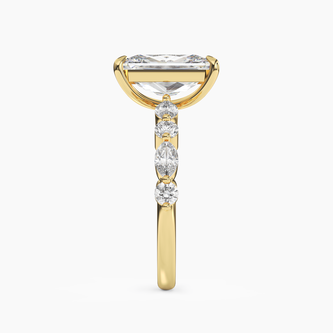 Celeste 2.5 Carat Radiant Cut Hidden Halo Lab Grown Diamond Ring in 14K Rose Gold - View 9