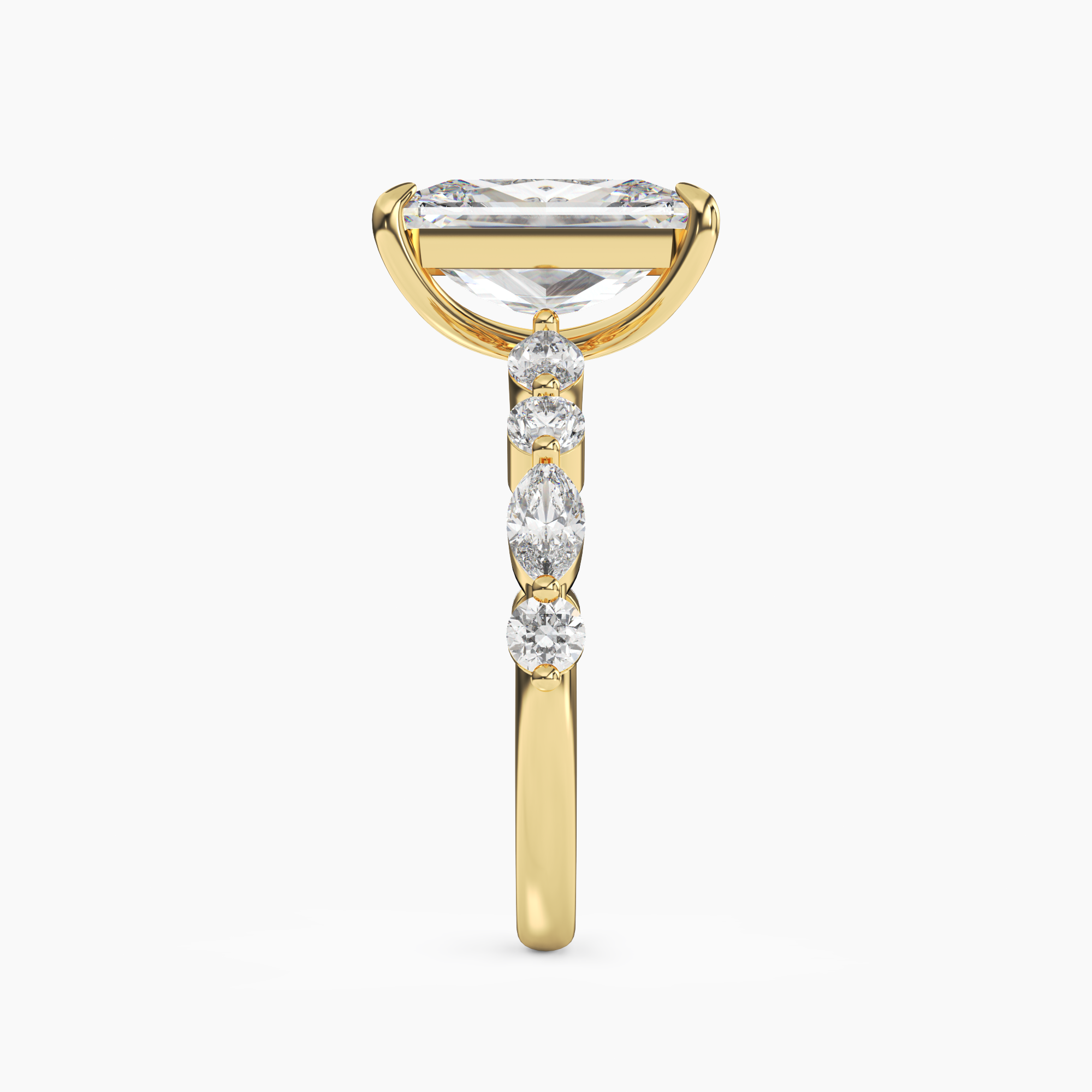 Celeste 2 Carat Radiant Cut Hidden Halo Lab Grown Diamond Ring in 14K White Gold - View 6