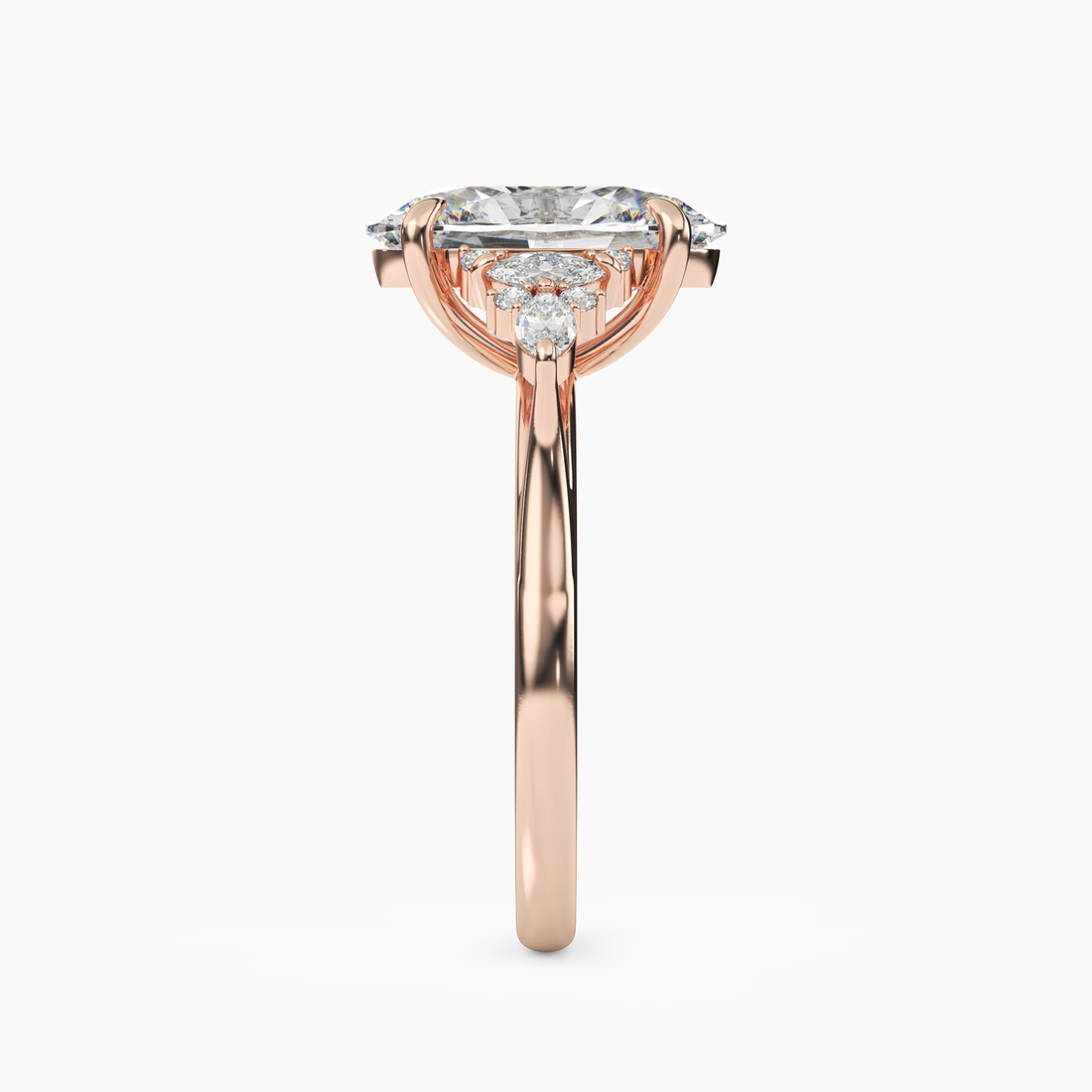 Celia 2 Carat Oval Cut Pave Lab Grown Diamond Ring in Silver - View 9