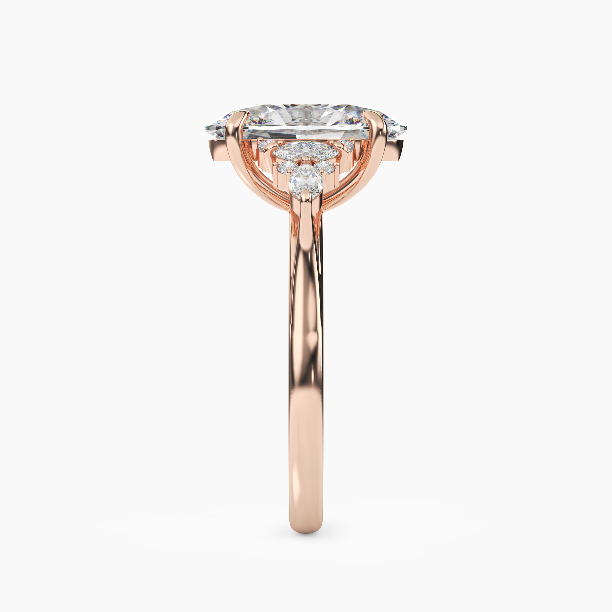 Celia 3.5 Carat Oval Cut Pave Lab Grown Diamond Ring in Platinum - View 9