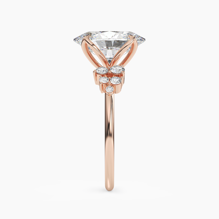Fiona 2.5 Carat Oval Cut Pave Lab Grown Diamond Ring in 14K Yellow Gold - View 9