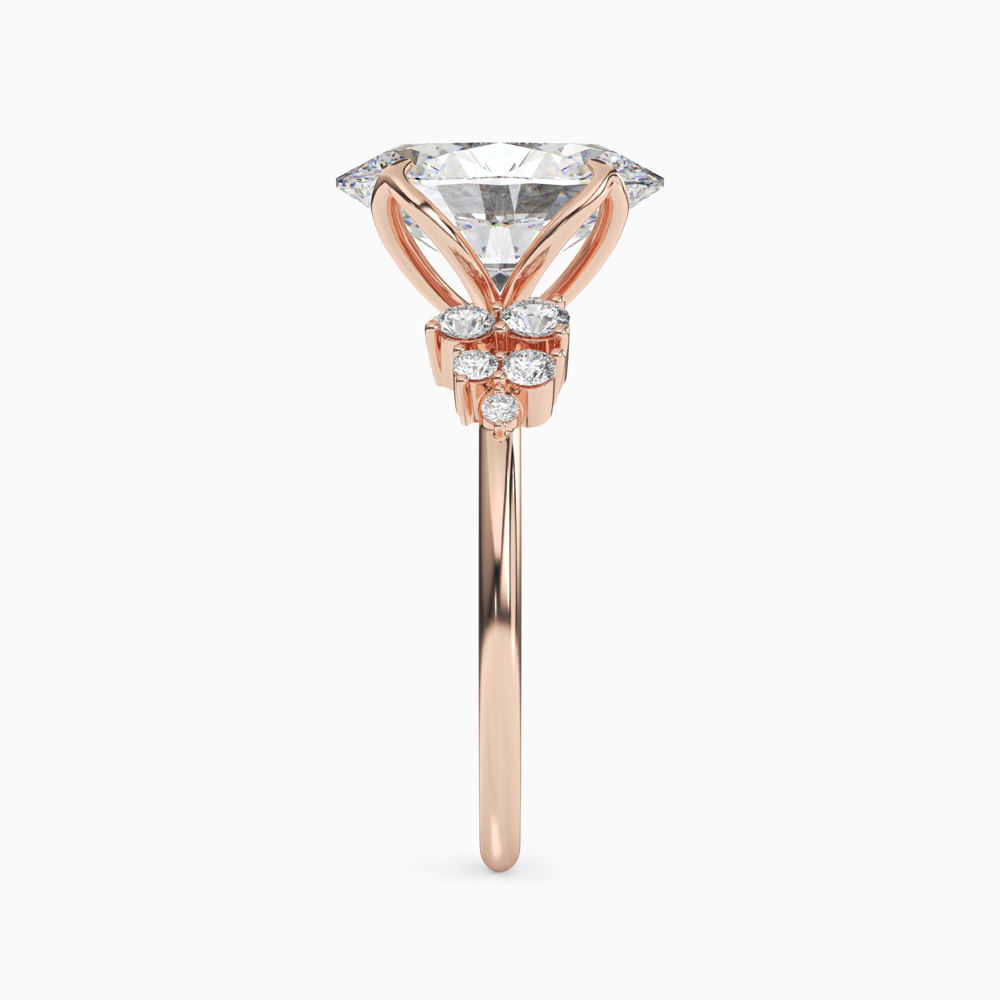 Fiona 3.5 Carat Oval Cut Pave Lab Grown Diamond Ring in Silver - View 9
