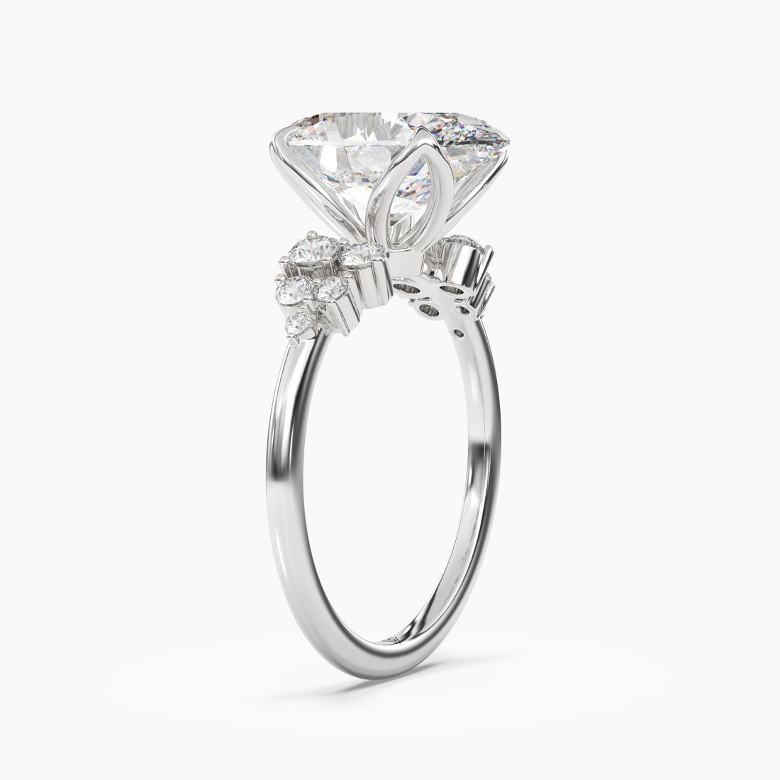 Fiona 2.5 Carat Oval Cut Pave Lab Grown Diamond Ring in 10K Yellow Gold - View 5