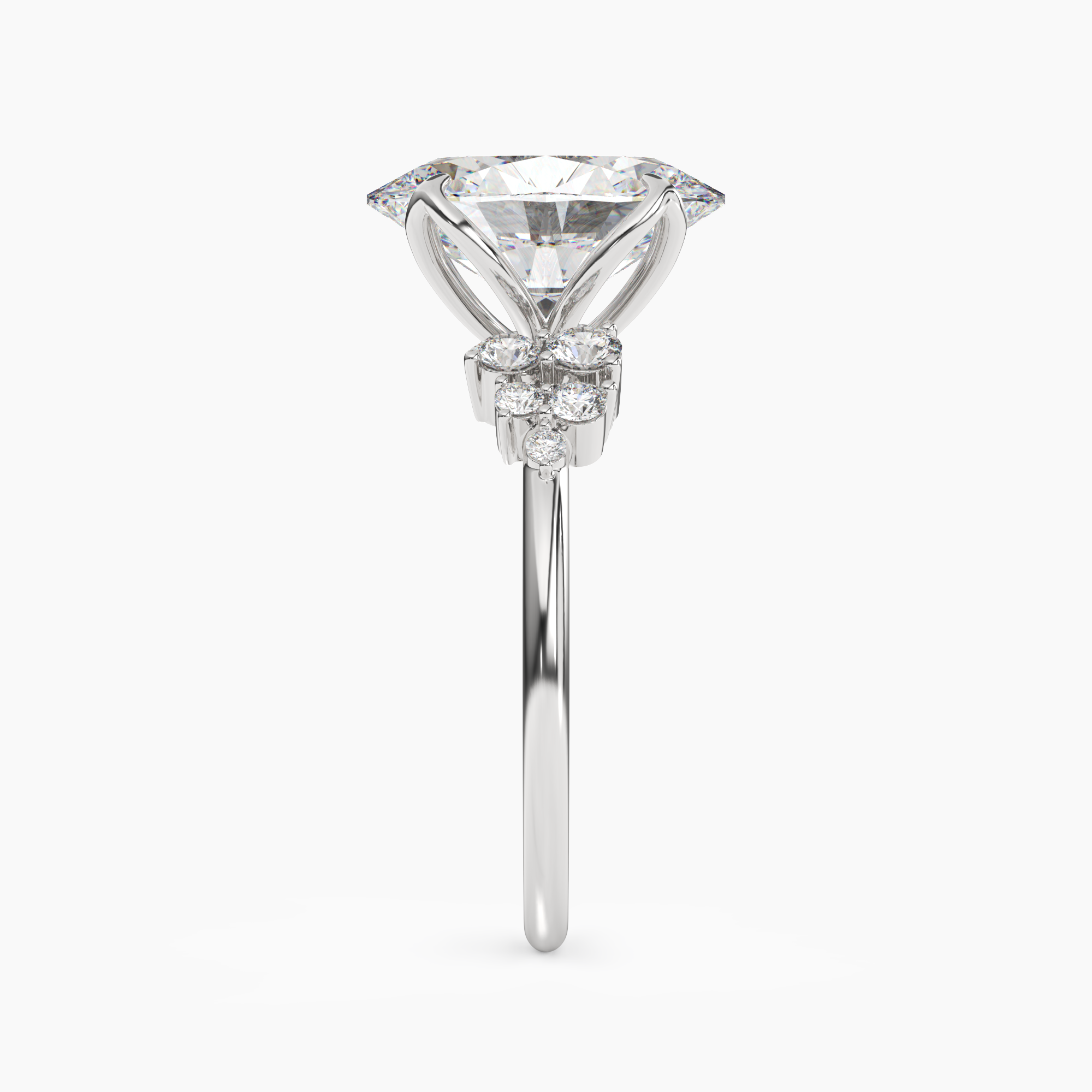 Fiona 1 Carat Oval Cut Pave Lab Grown Diamond Ring in 18K Rose Gold - View 6