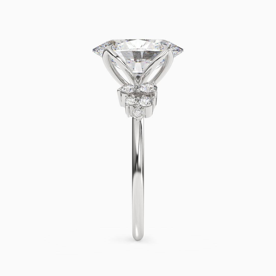 Fiona 3.5 Carat Oval Cut Pave Lab Grown Diamond Ring in 14K Yellow Gold - View 6