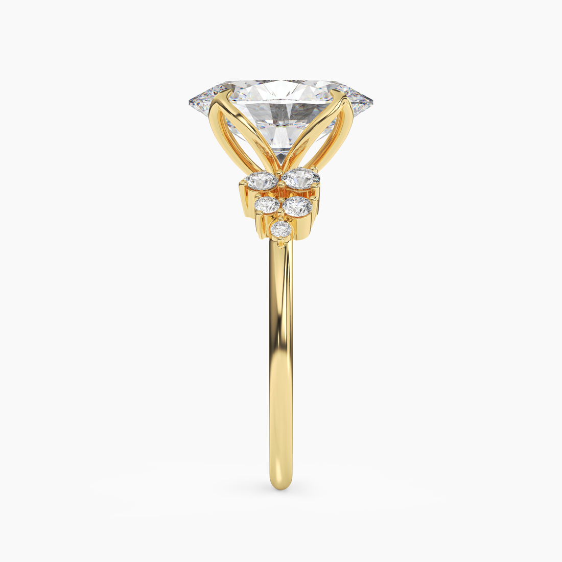 Fiona 3 Carat Oval Cut Pave Lab Grown Diamond Ring in 10K Rose Gold - View 9