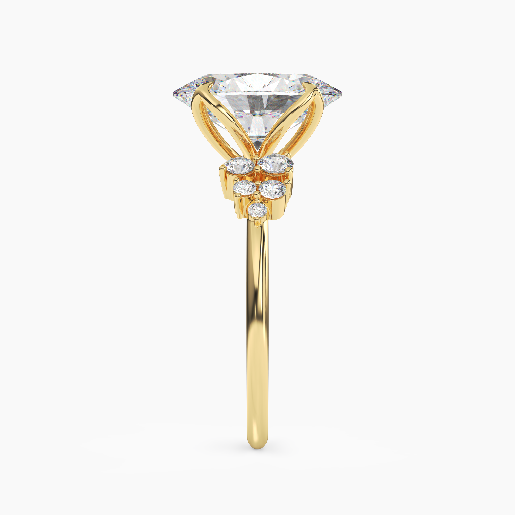Fiona 3 Carat Oval Cut Pave Lab Grown Diamond Ring in 18K White Gold - View 6