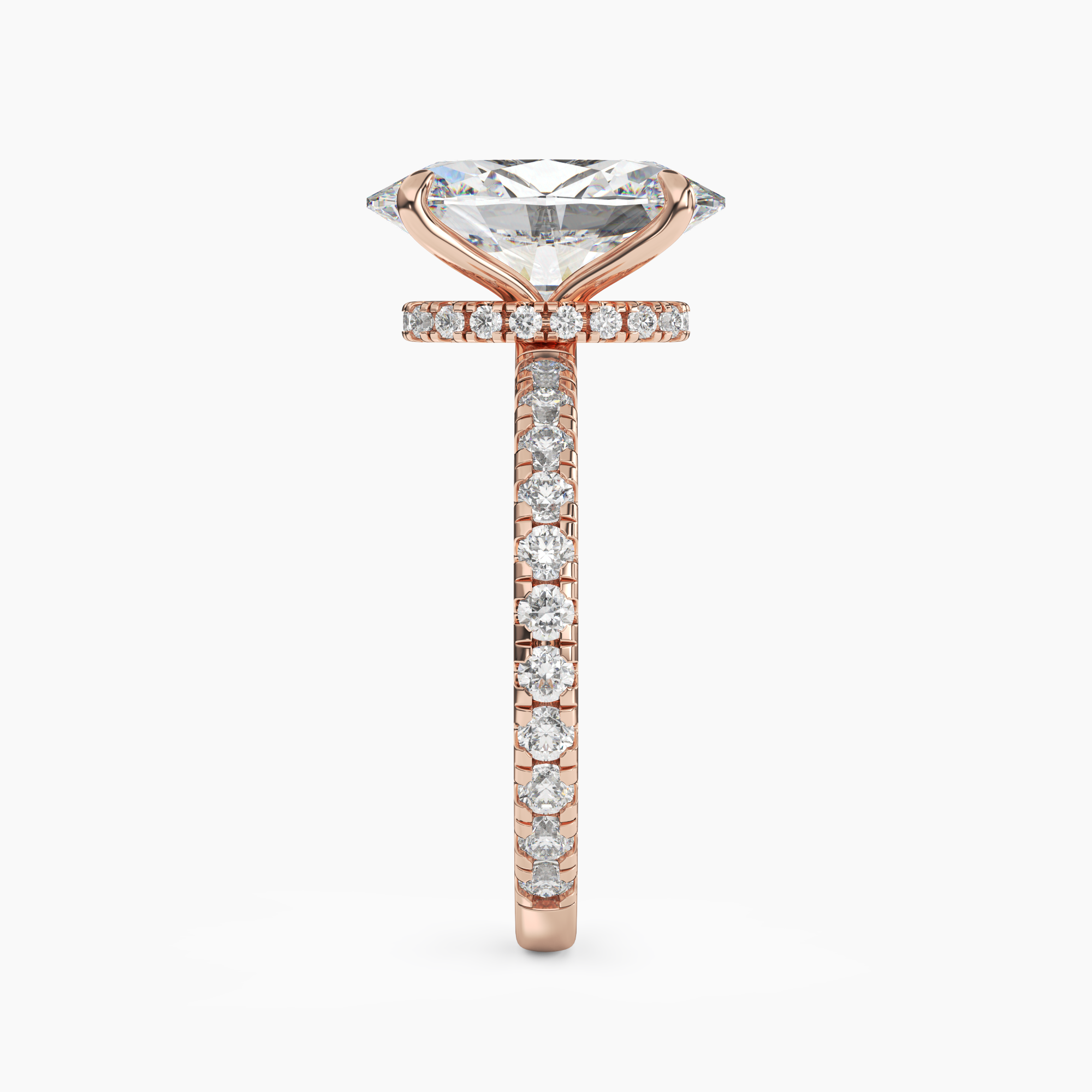 Daisy 2 Carat Oval Cut Pave Lab Grown Diamond Ring in 10K White Gold - View 9