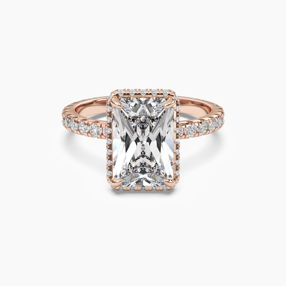 Camilla 3 Carat Radiant Cut Solitaire Lab Grown Diamond Ring in 18K White Gold - View 7