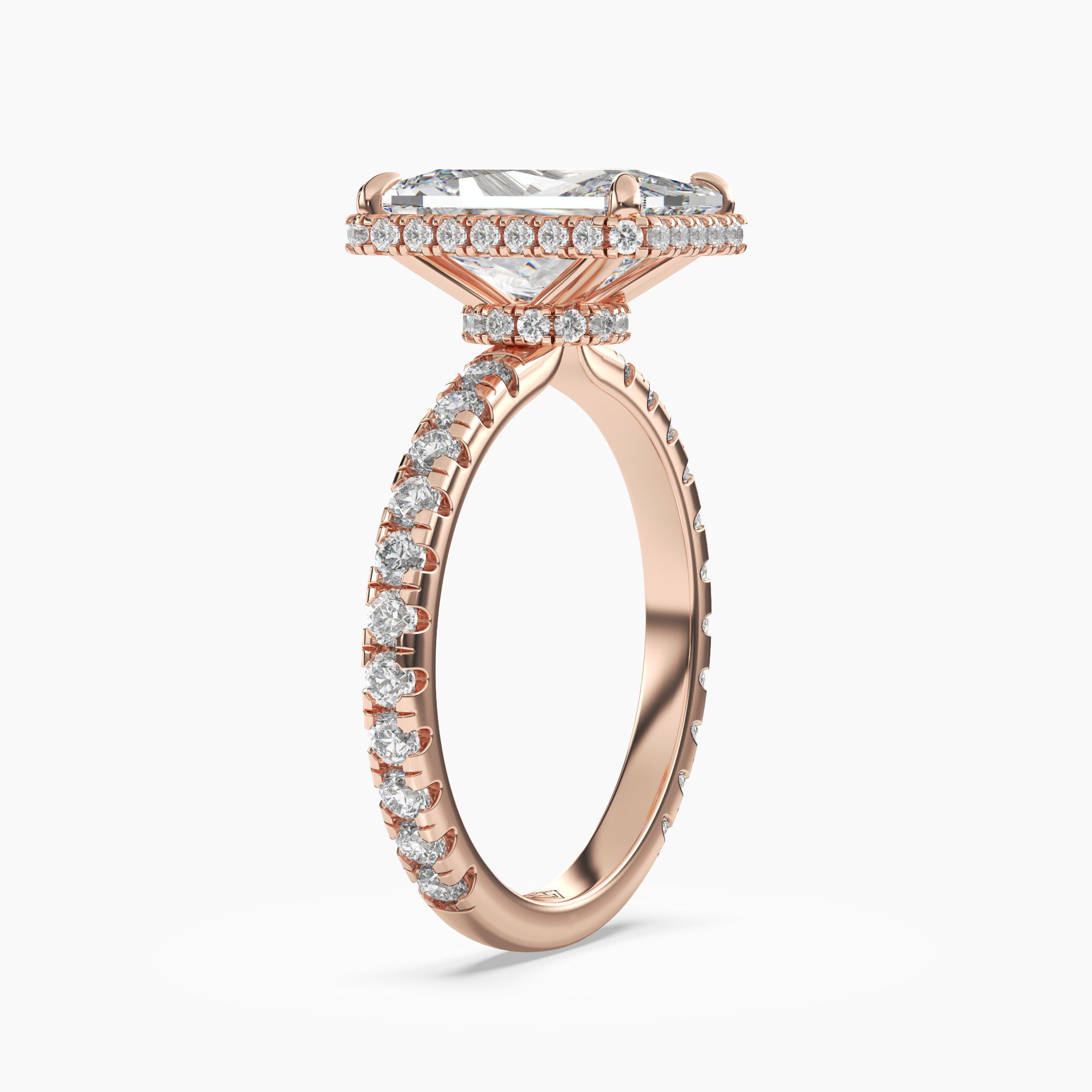 Camilla 4 Carat Radiant Cut Solitaire Lab Grown Diamond Ring in Platinum - View 8