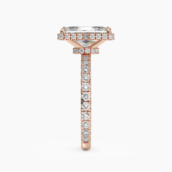 Camilla 3.5 Carat Radiant Cut Solitaire Lab Grown Diamond Ring in 14K Yellow Gold - View 9