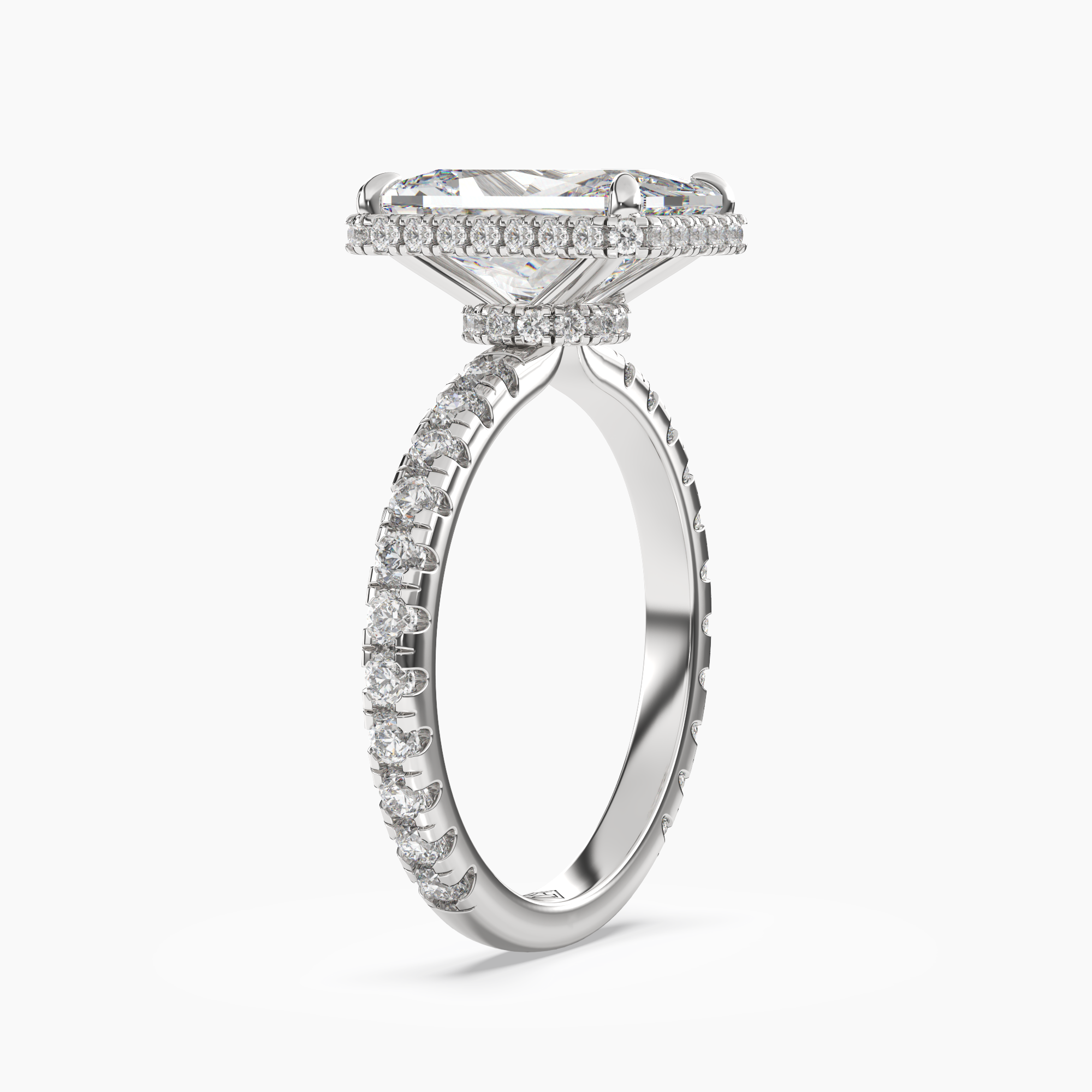 Camilla 3 Carat Radiant Cut Solitaire Lab Grown Diamond Ring in 18K Yellow Gold - View 5