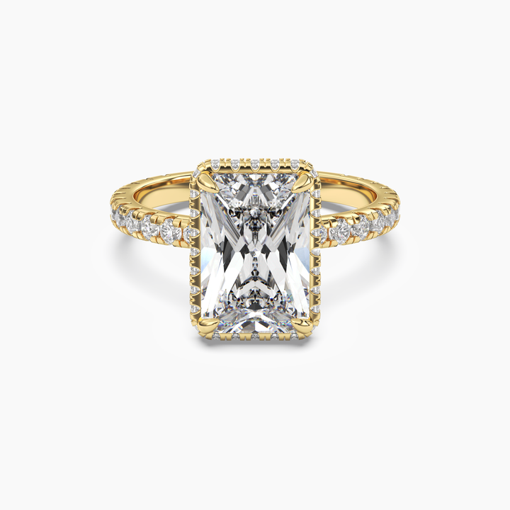 Camilla 3.5 Carat Radiant Cut Solitaire Lab Grown Diamond Ring in 14K Yellow Gold