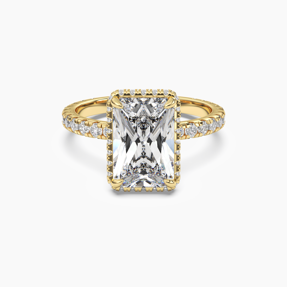 Camilla 4 Carat Radiant Cut Solitaire Lab Grown Diamond Ring in Silver - View 4