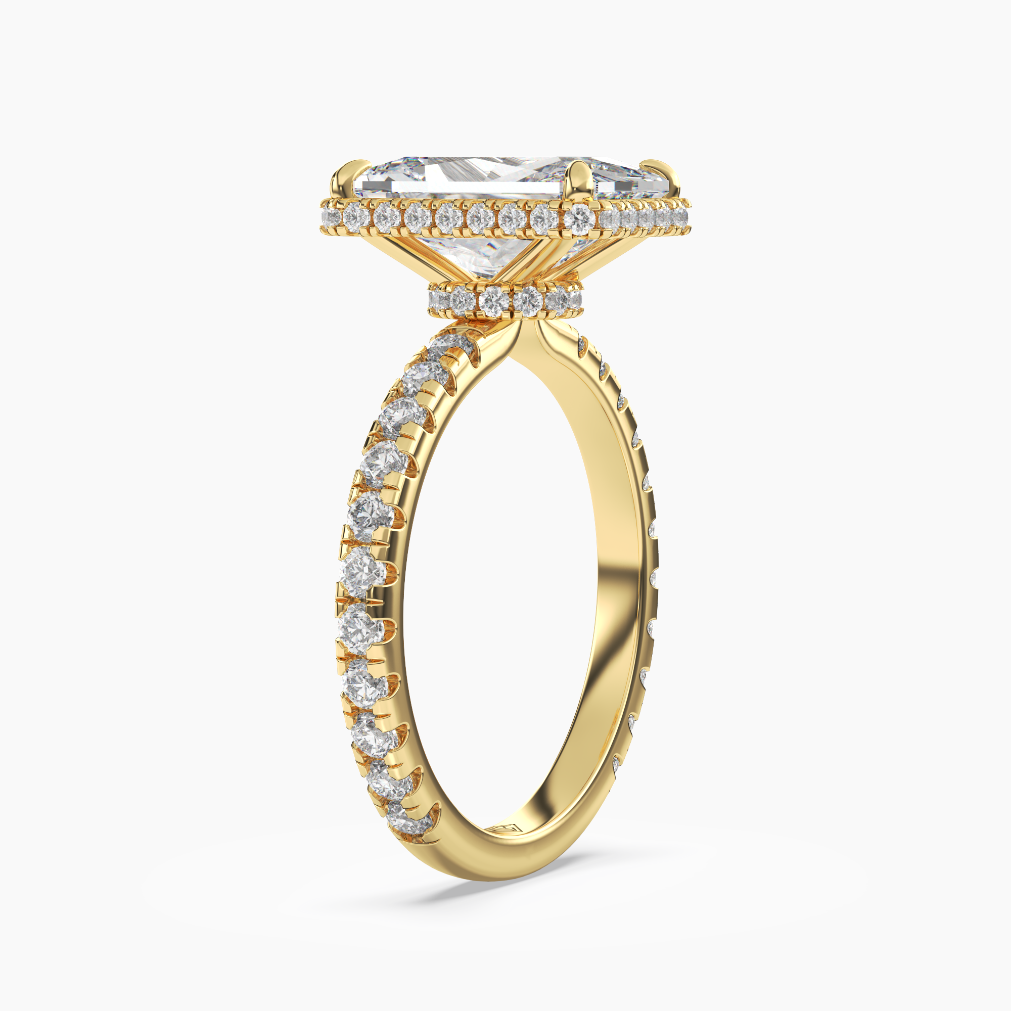 Camilla 4.5 Carat Radiant Cut Solitaire Lab Grown Diamond Ring in 14K Yellow Gold - View 2
