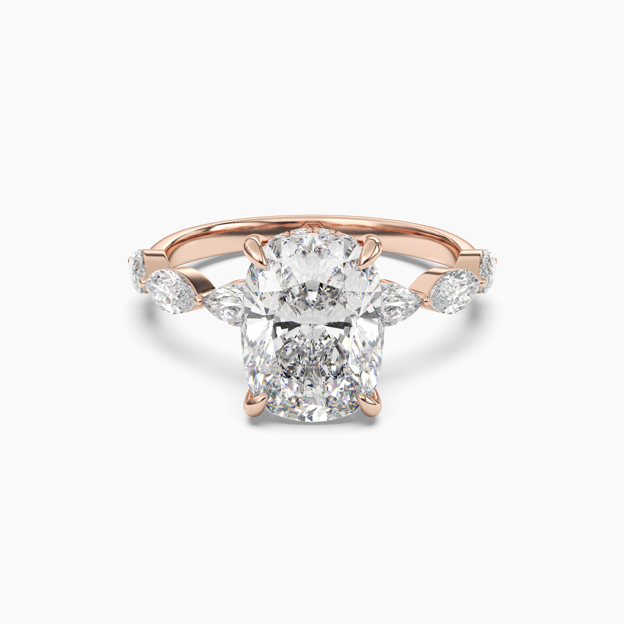 Gwyneth 5 Carat Cushion Cut Hidden Halo Lab Grown Diamond Ring in Silver - View 7