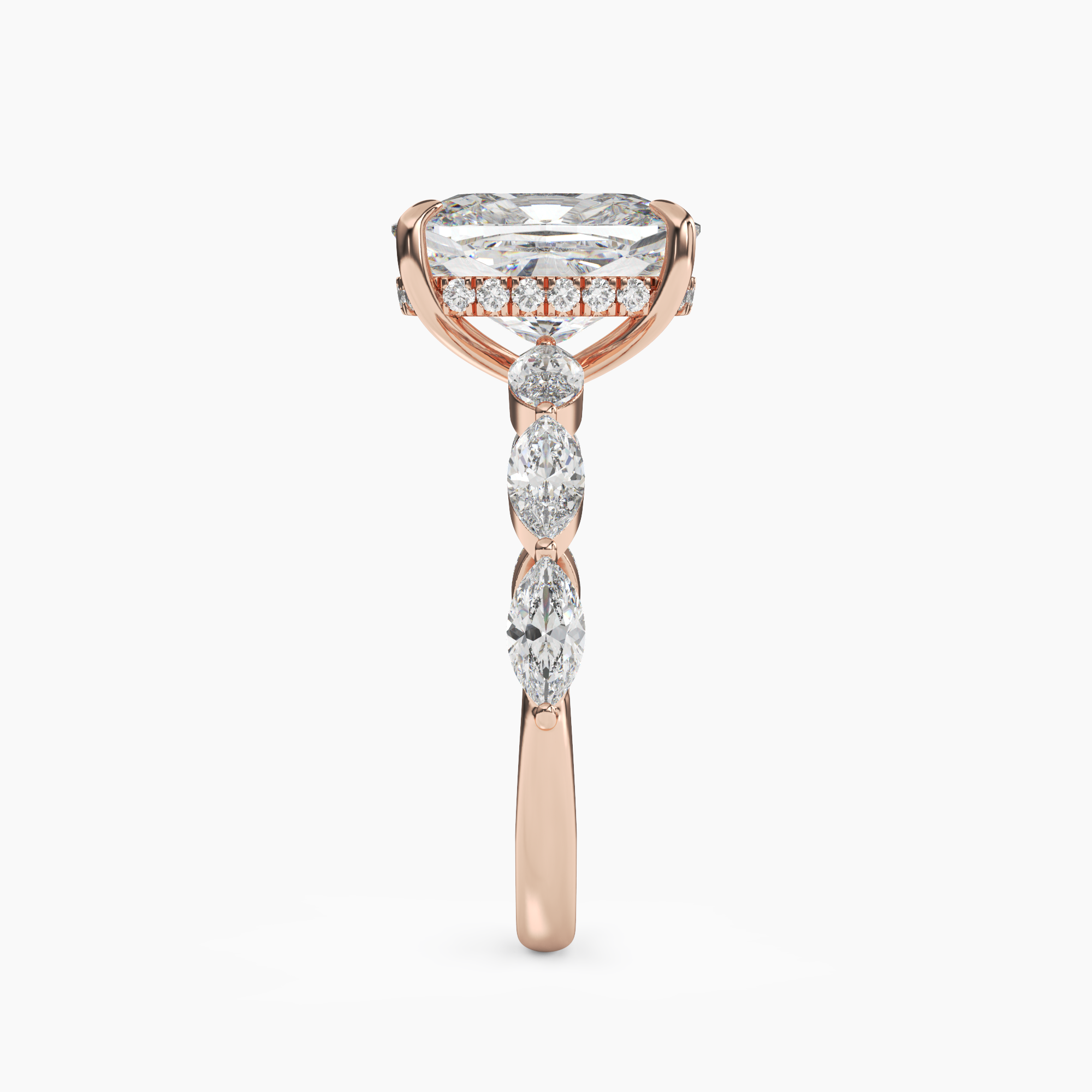Gwyneth 1.5 Carat Cushion Cut Hidden Halo Lab Grown Diamond Ring in Platinum - View 9
