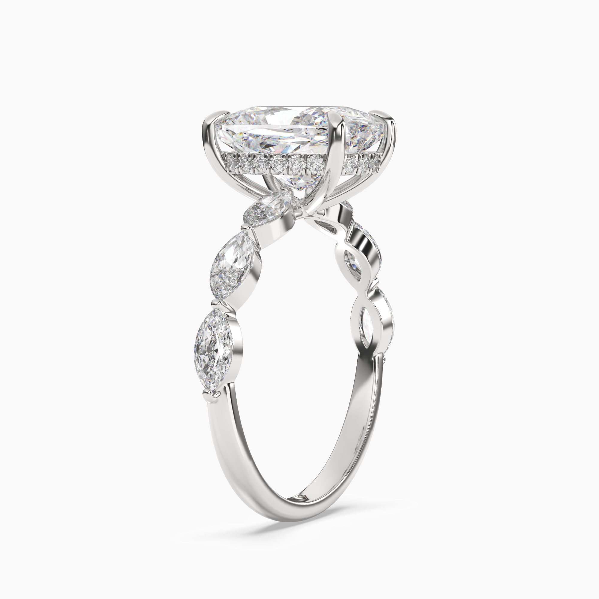Gwyneth 1.5 Carat Cushion Cut Hidden Halo Lab Grown Diamond Ring in 18K Rose Gold - View 5