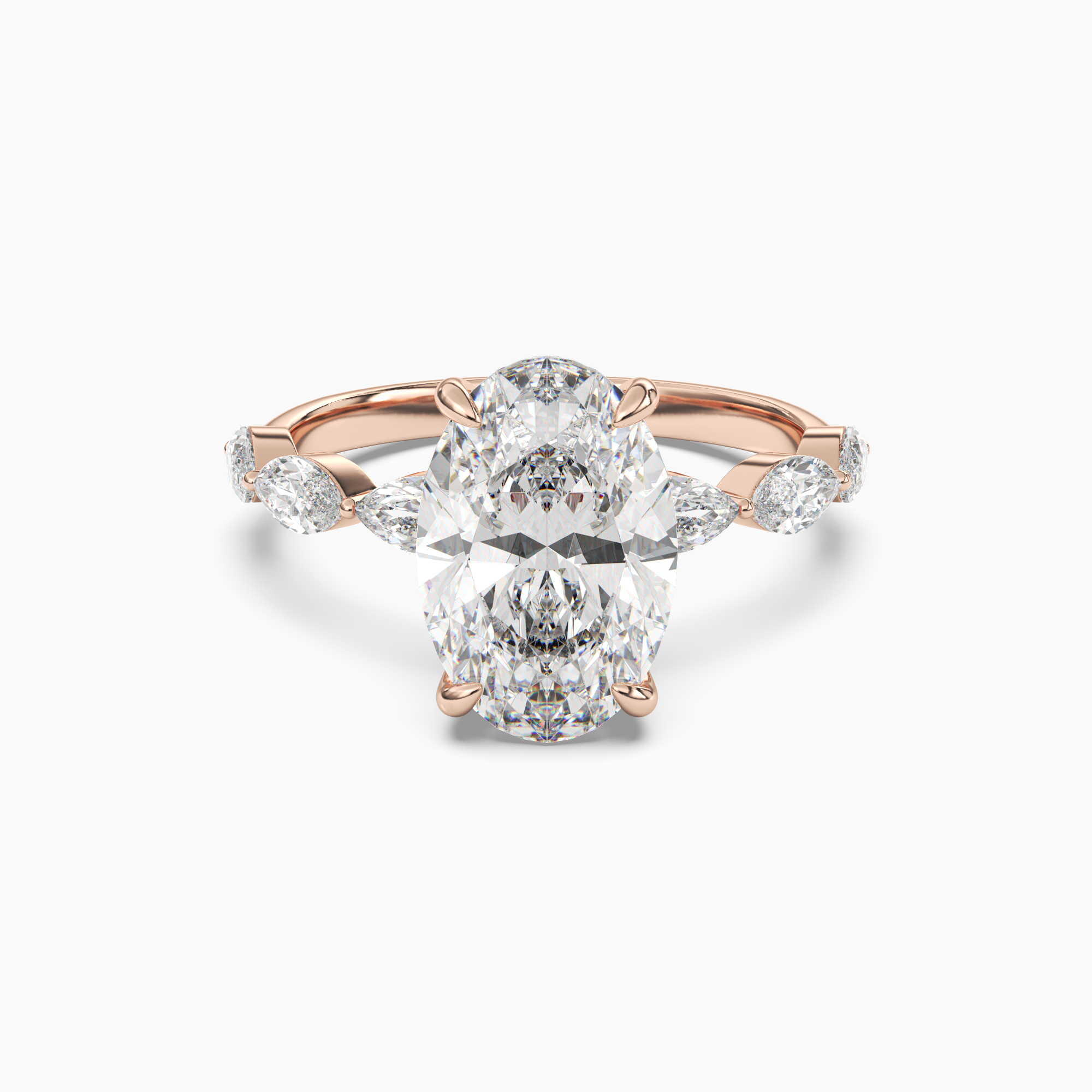 Gwyneth 5 Carat Oval Cut Solitaire Lab Grown Diamond Ring in 14K Rose Gold