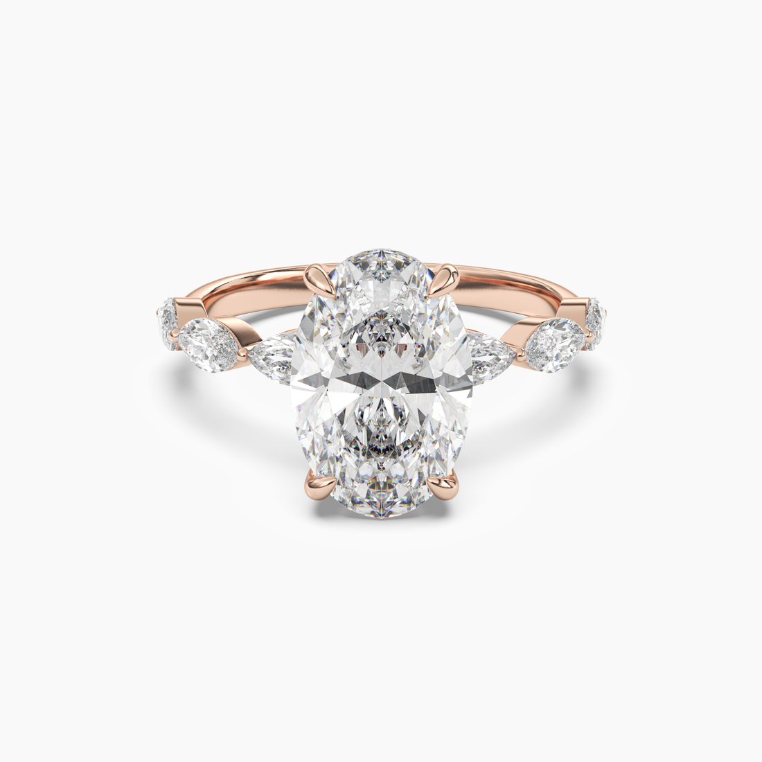 Gwyneth 3 Carat Oval Cut Solitaire Lab Grown Diamond Ring in 14K Rose Gold