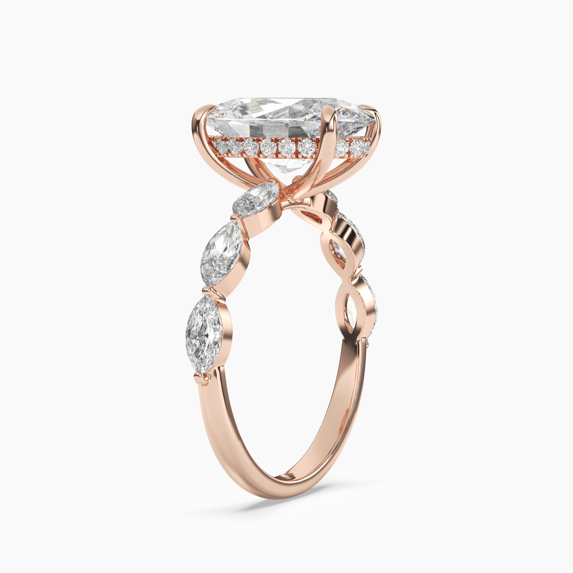 Gwyneth 4 Carat Oval Cut Solitaire Lab Grown Diamond Ring in 14K Rose Gold - View 2