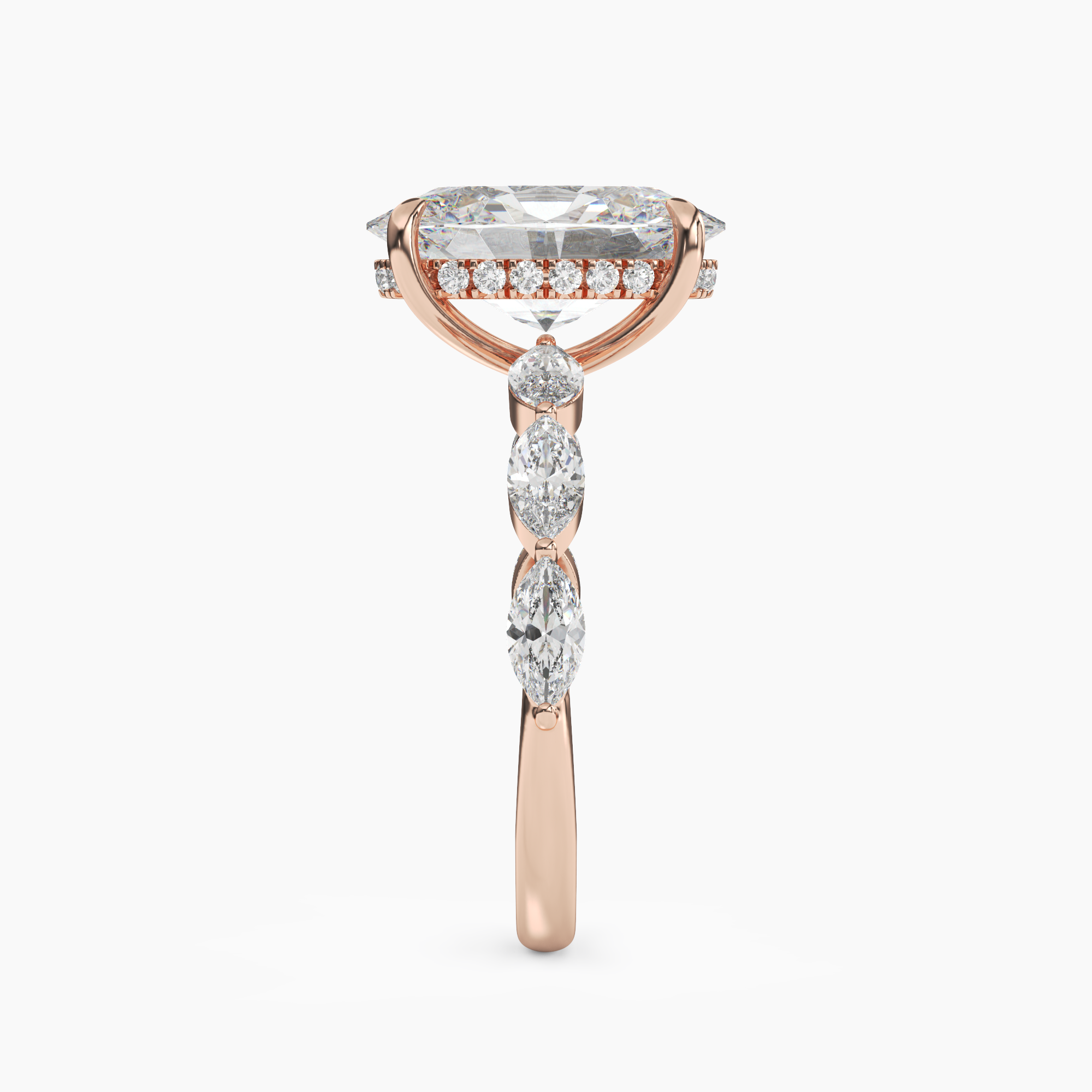 Gwyneth 2.5 Carat Oval Cut Solitaire Lab Grown Diamond Ring in 14K Rose Gold - View 3