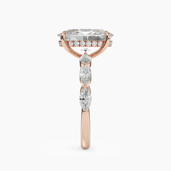 Gwyneth 4.5 Carat Oval Cut Solitaire Lab Grown Diamond Ring in 14K Yellow Gold - View 9