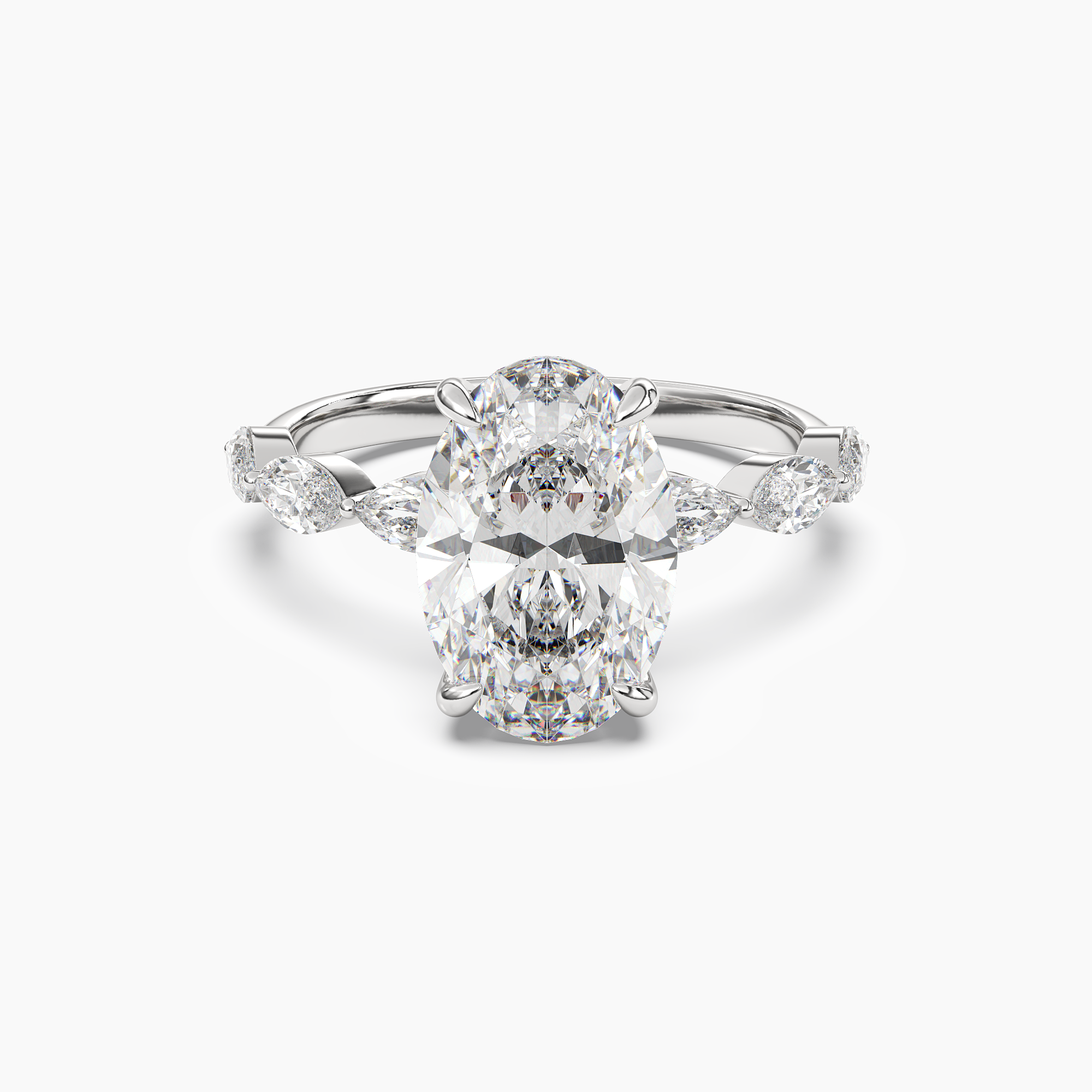 Gwyneth 4 Carat Oval Cut Solitaire Lab Grown Diamond Ring in Silver