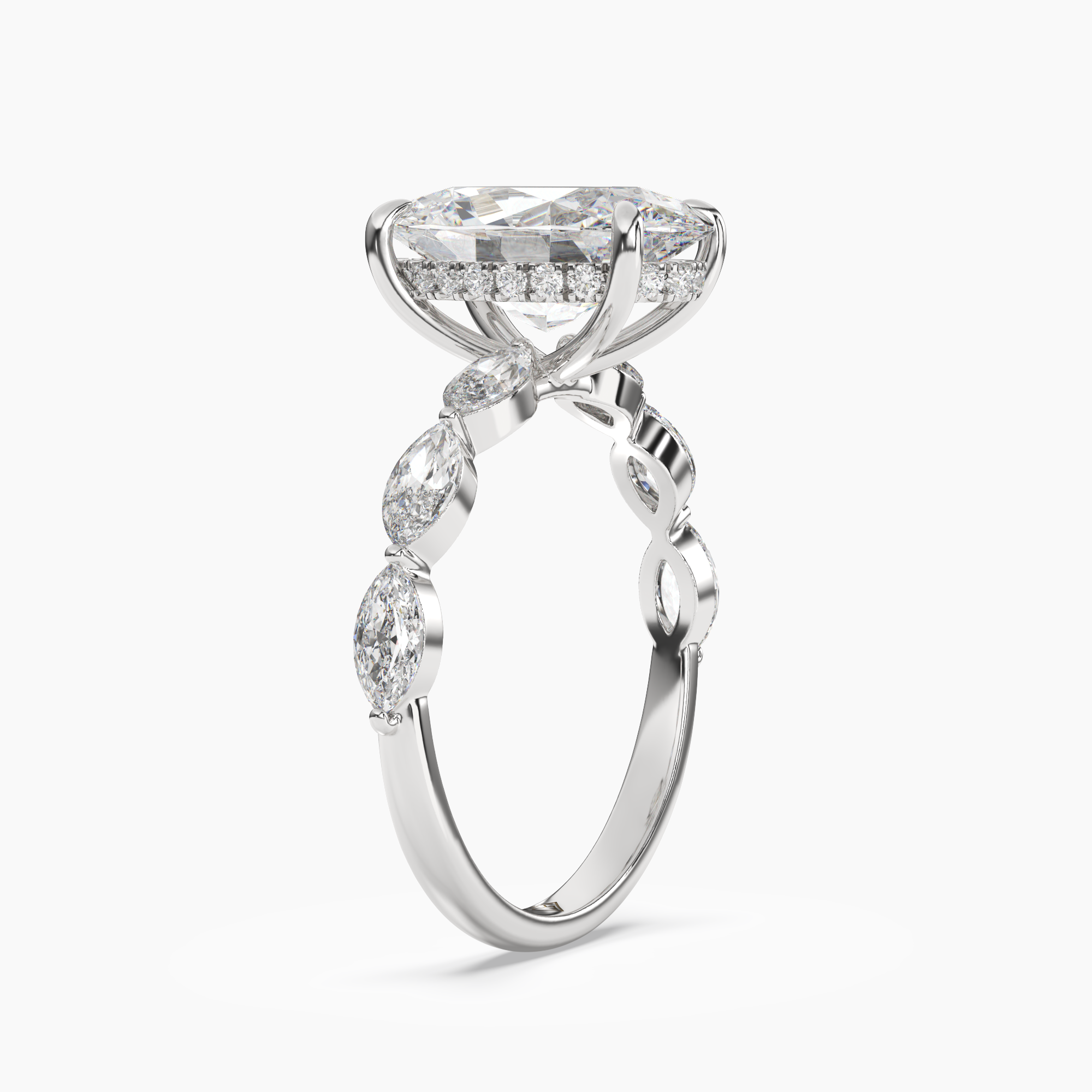 Gwyneth 1 Carat Oval Cut Solitaire Lab Grown Diamond Ring in Platinum - View 2