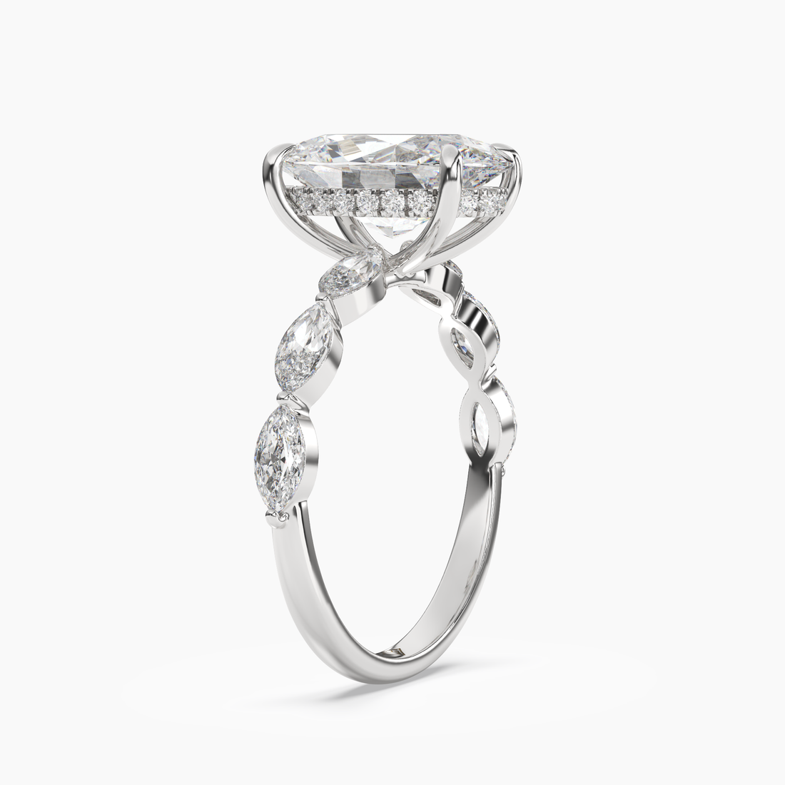 Gwyneth 2.5 Carat Oval Cut Solitaire Lab Grown Diamond Ring in 10K White Gold - View 2