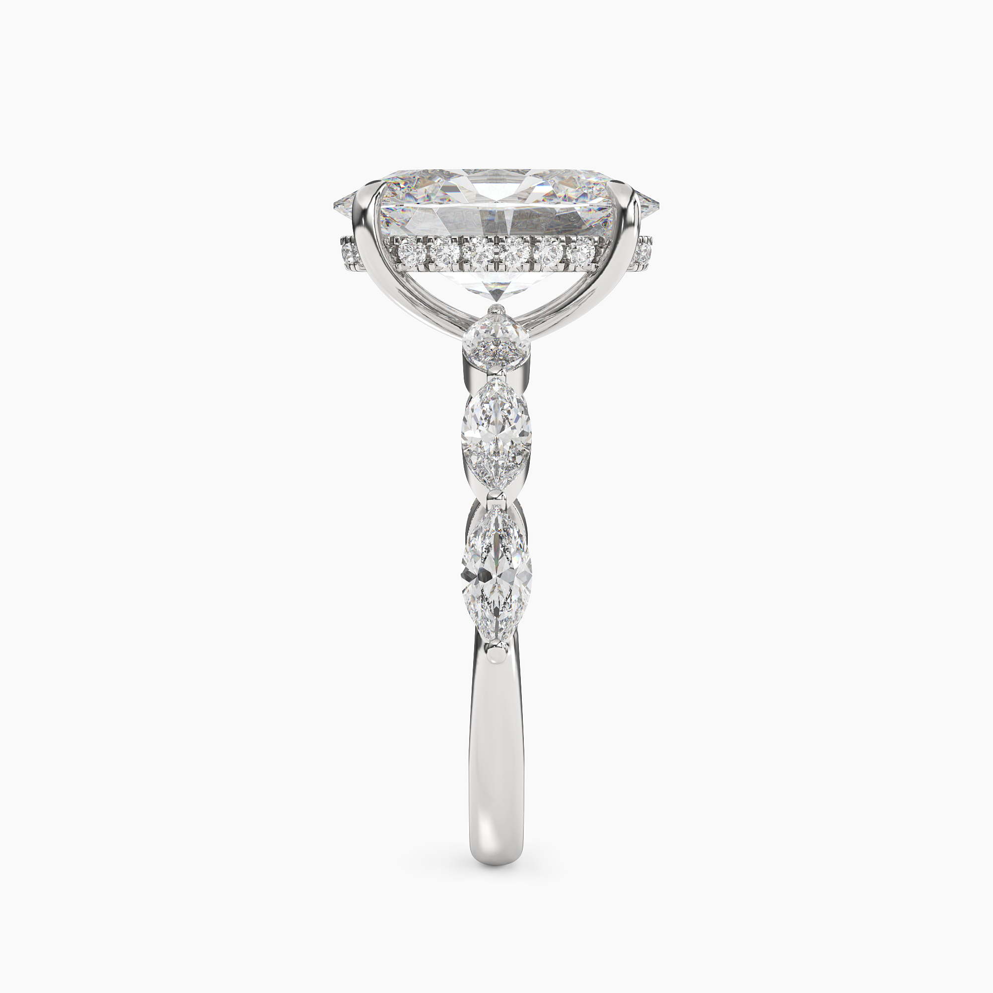 Gwyneth 2.5 Carat Oval Cut Solitaire Lab Grown Diamond Ring in 10K White Gold - View 3