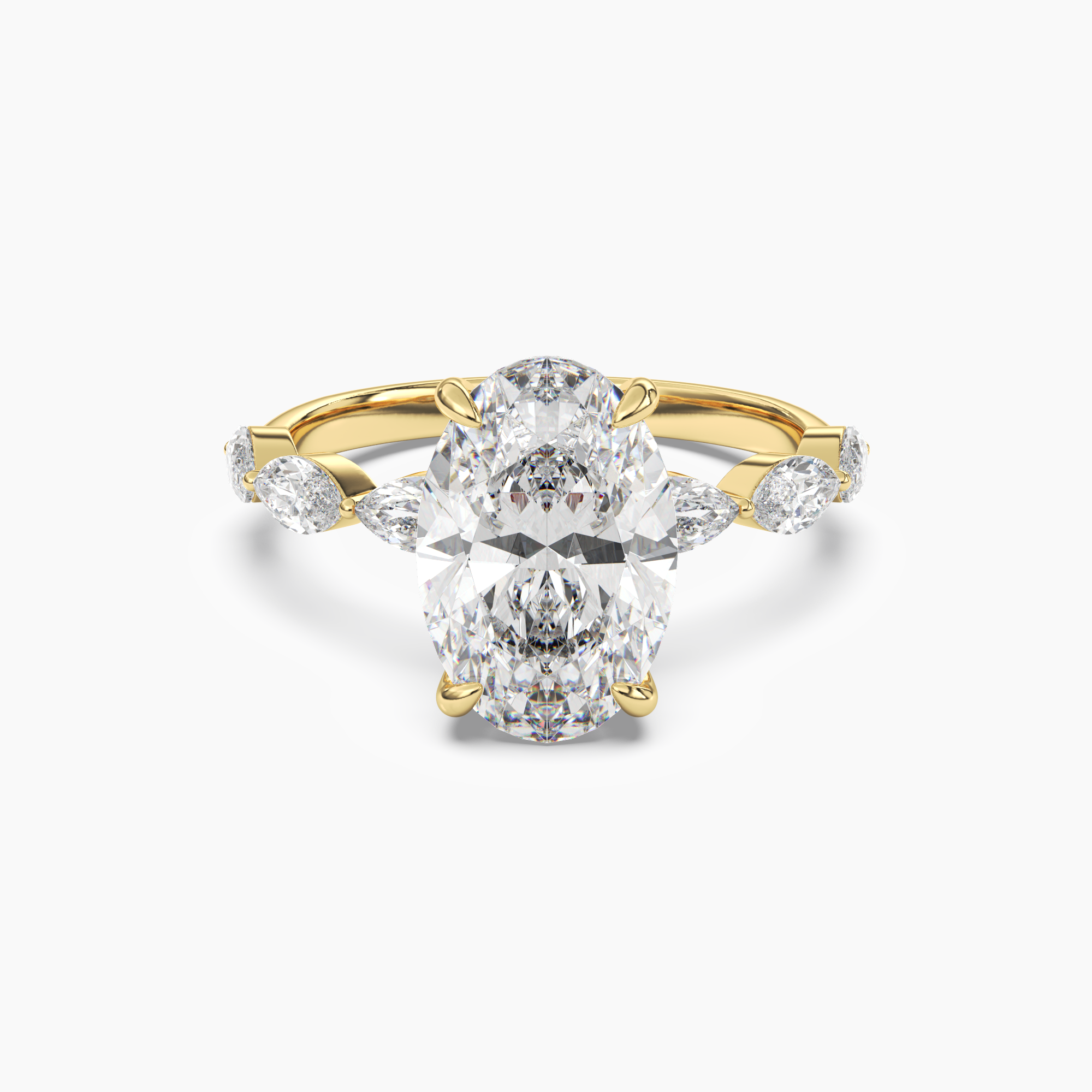 Gwyneth 2 Carat Oval Cut Solitaire Lab Grown Diamond Ring in 18K Yellow Gold