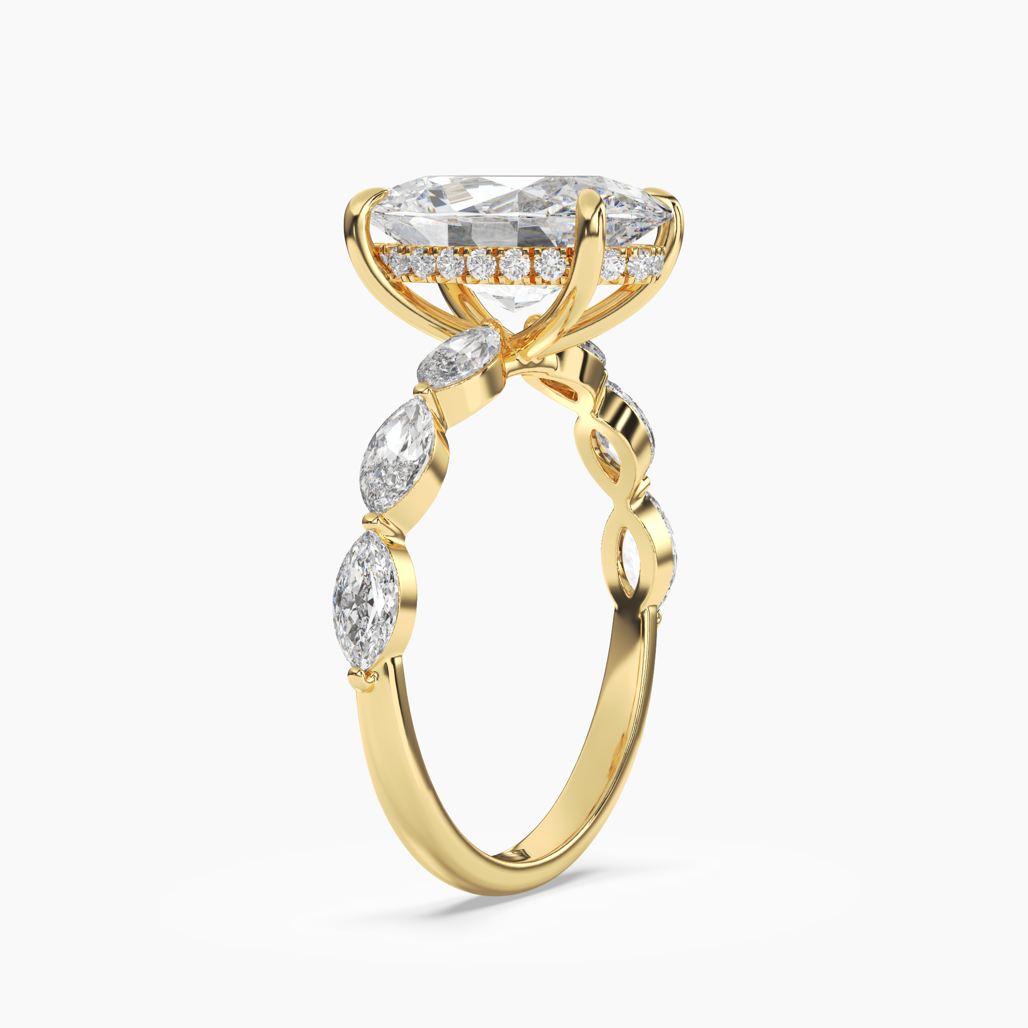 Gwyneth 2 Carat Oval Cut Solitaire Lab Grown Diamond Ring in 10K Yellow Gold - View 2