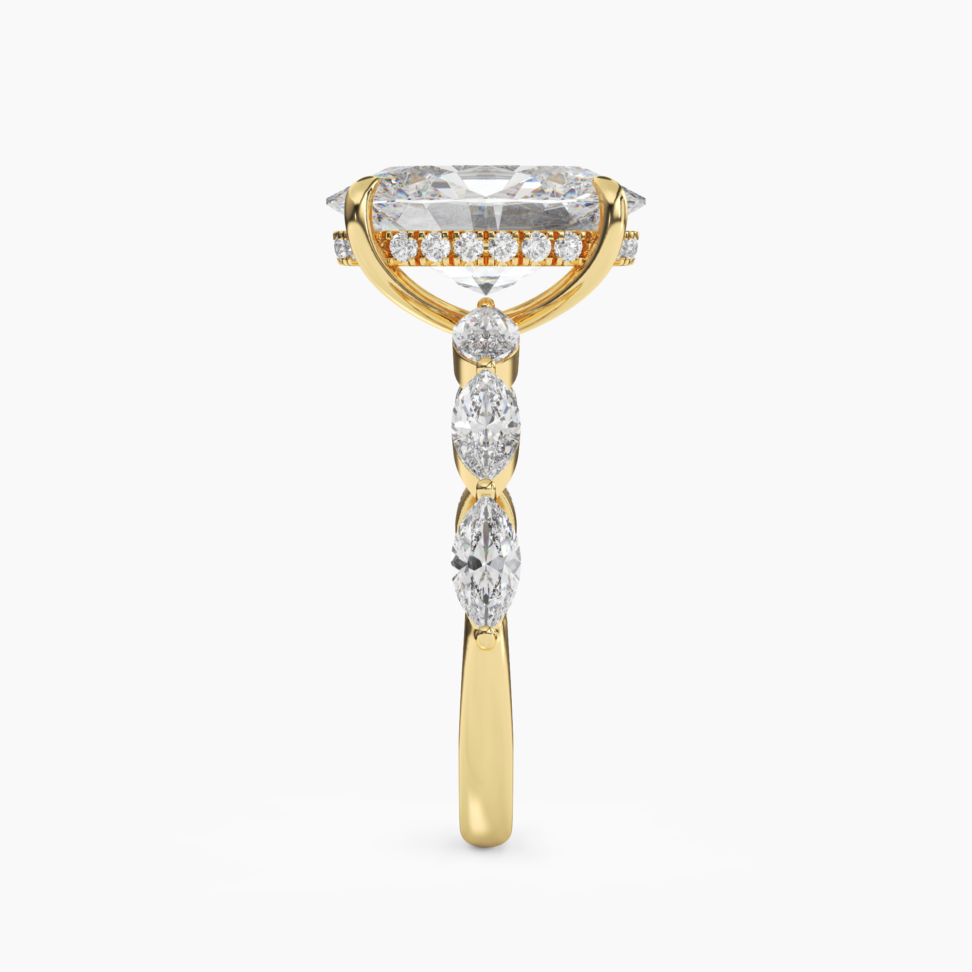 Gwyneth 2 Carat Oval Cut Solitaire Lab Grown Diamond Ring in 18K Yellow Gold - View 3