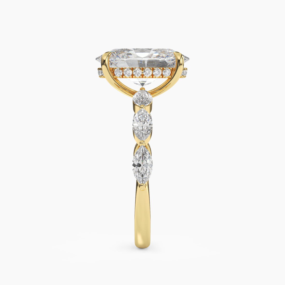 Gwyneth 2 Carat Oval Cut Solitaire Lab Grown Diamond Ring in 10K Yellow Gold - View 3