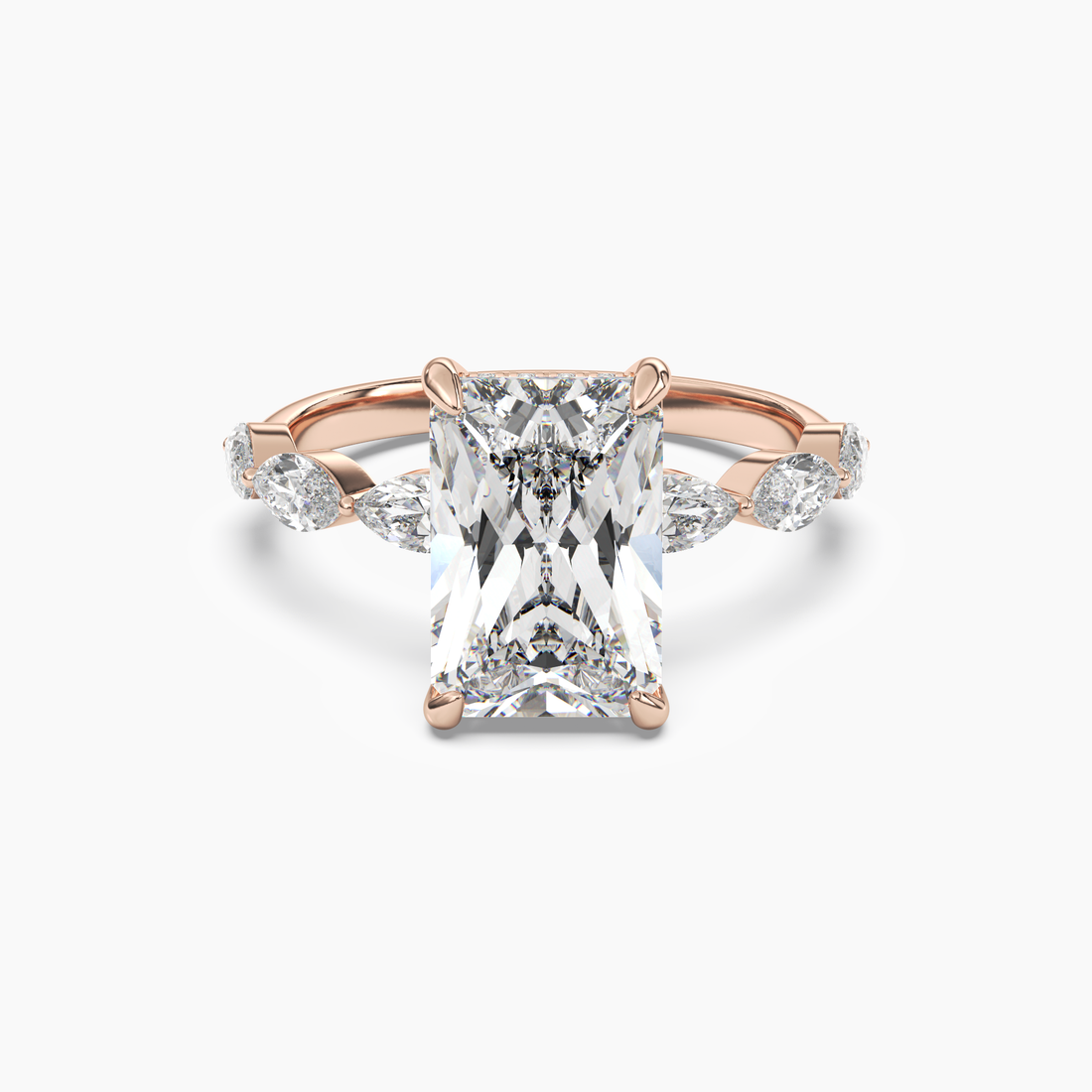 Gwyneth 2 Carat Radiant Cut Hidden Halo Lab Grown Diamond Ring in 14K Rose Gold