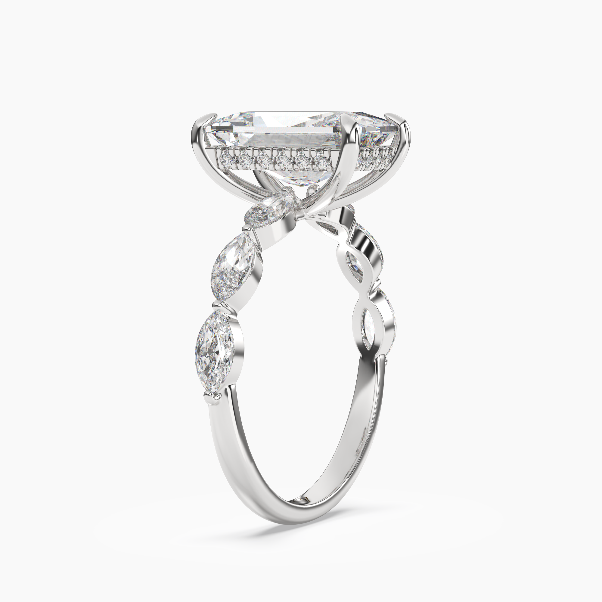 Gwyneth 2.5 Carat Radiant Cut Hidden Halo Lab Grown Diamond Ring in 10K Yellow Gold - View 5
