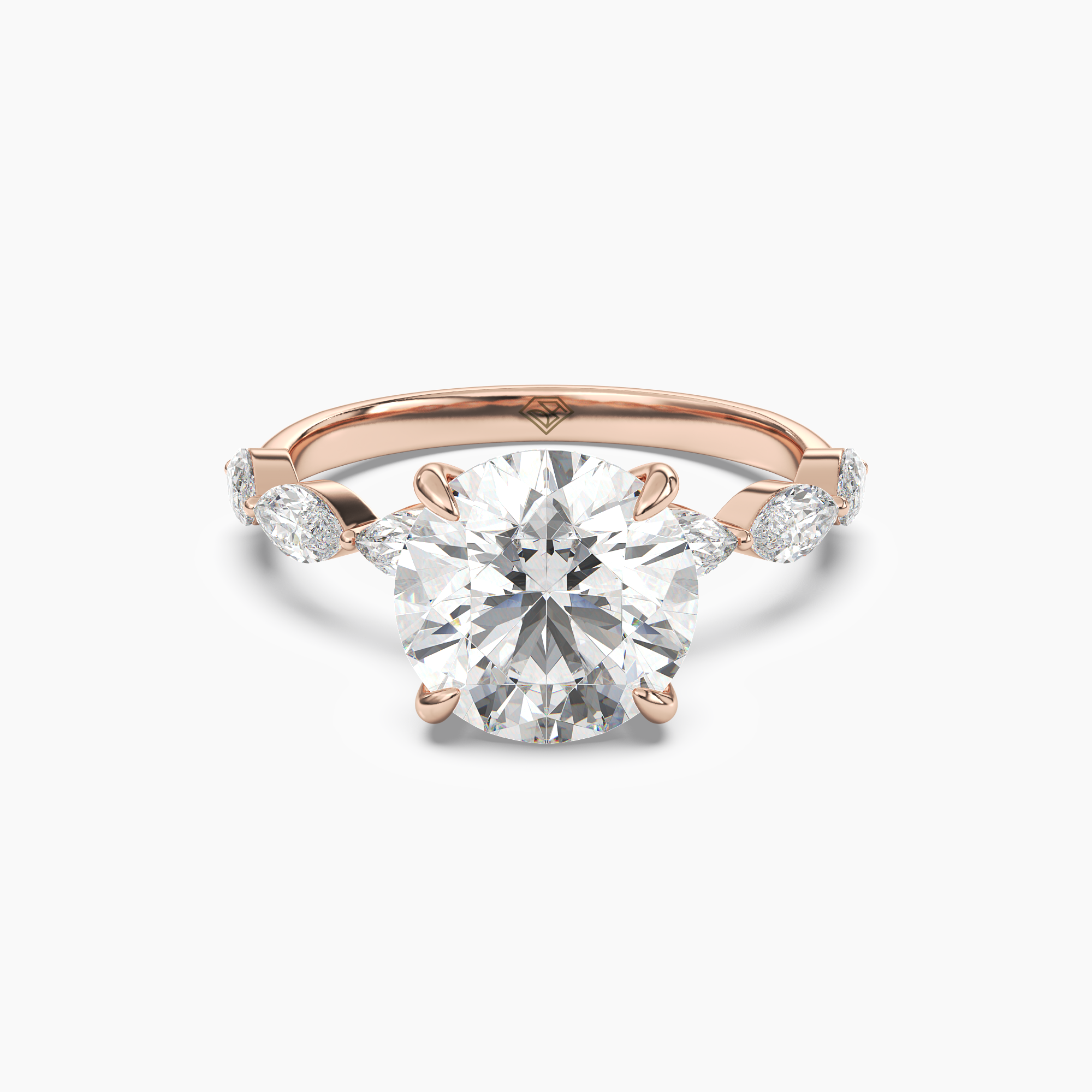 Gwyneth 2.5 Carat Round Cut Hidden Halo Lab Grown Diamond Ring in Silver - View 7