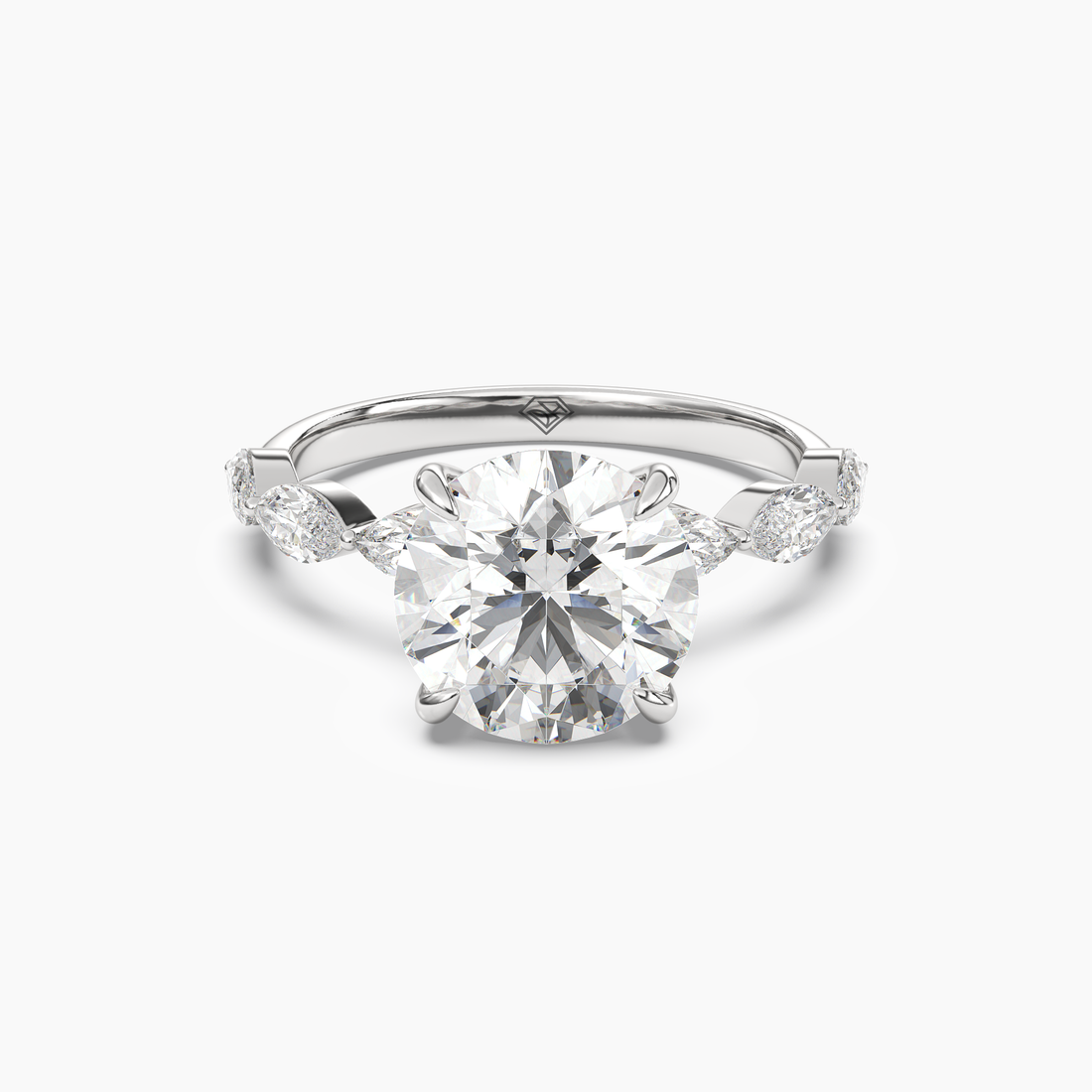 Gwyneth 1.5 Carat Round Cut Hidden Halo Lab Grown Diamond Ring in 14K White Gold