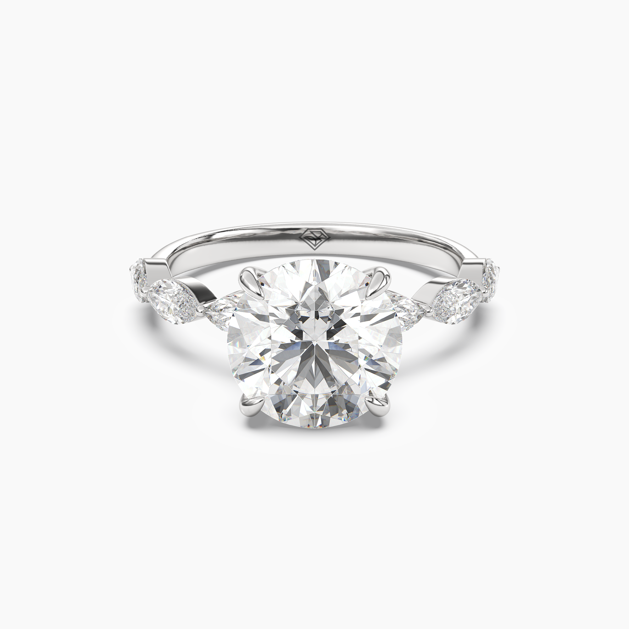 Gwyneth 2 Carat Round Cut Hidden Halo Lab Grown Diamond Ring in 10K White Gold