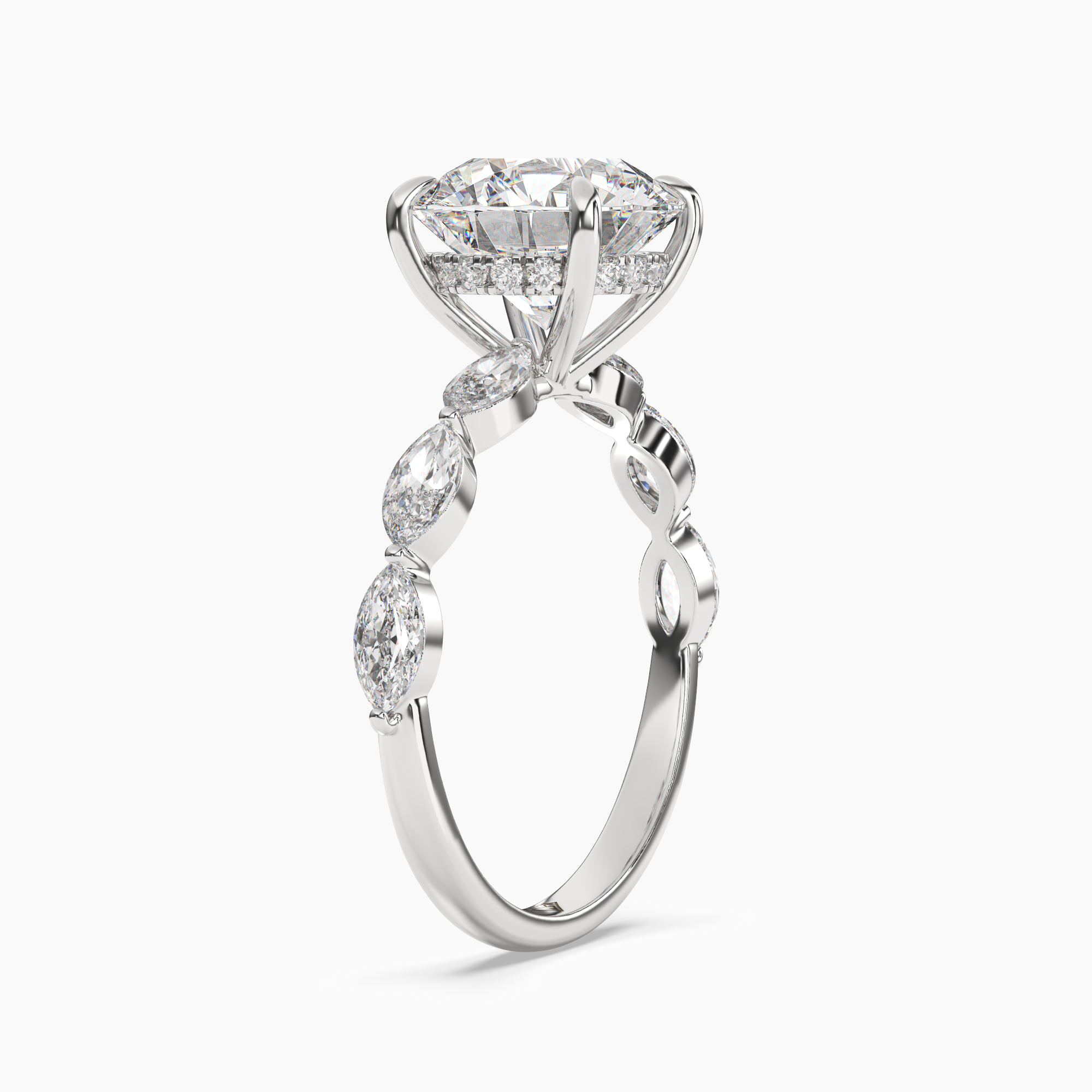Rosemist Round Hidden Halo 1.5 Carat Lab Grown Diamond Engagement Ring in 14K Rose Gold