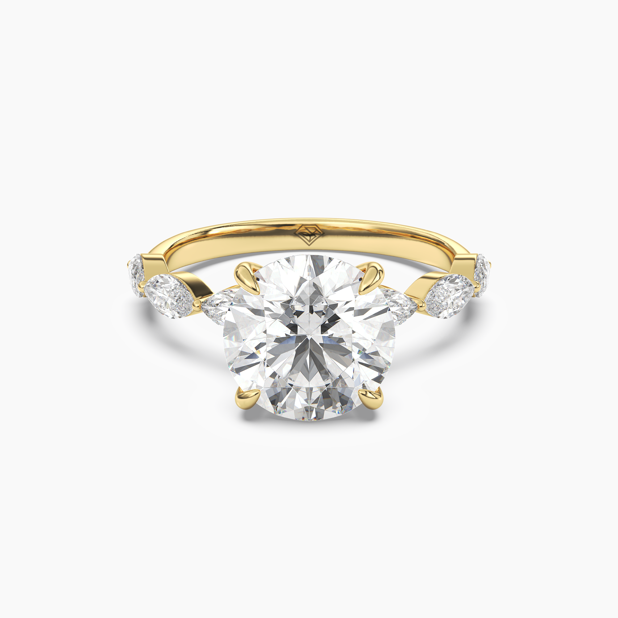 Gwyneth 2.5 Carat Round Cut Hidden Halo Lab Grown Diamond Ring in 14K White Gold - View 4
